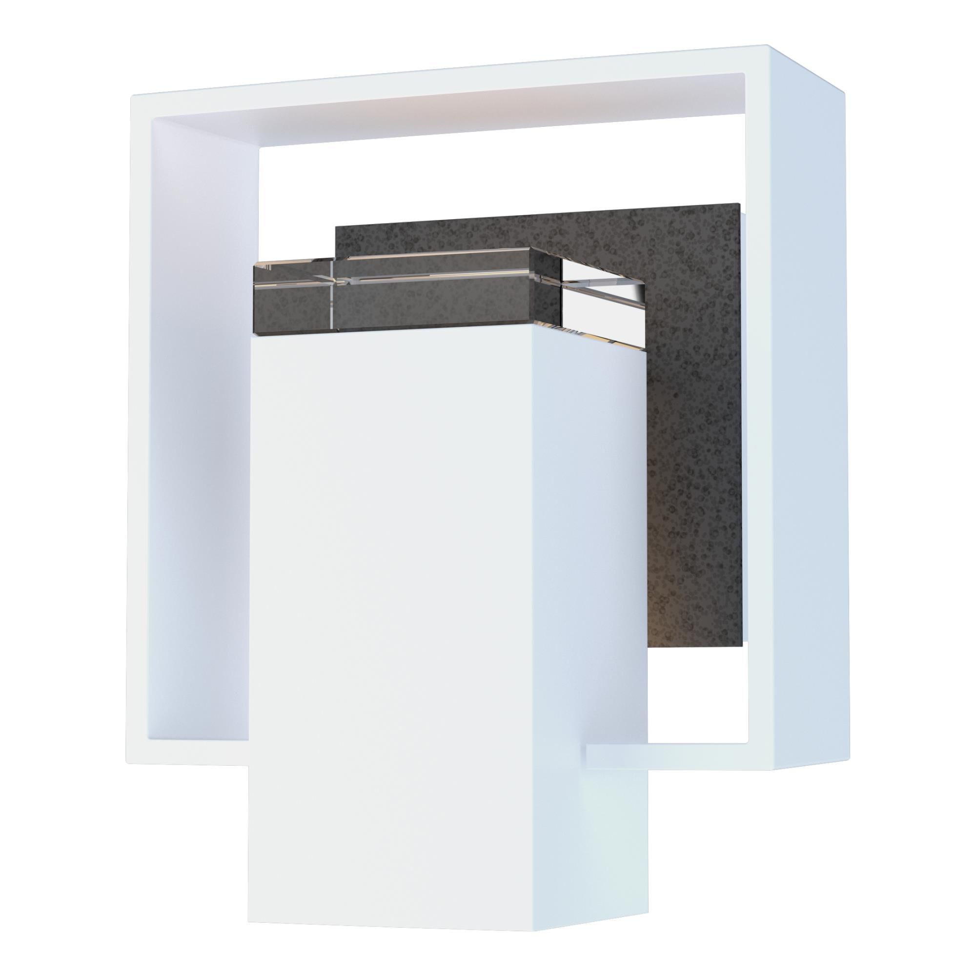 Shown in Coastal White finish and Clear glass and Natural Iron accent