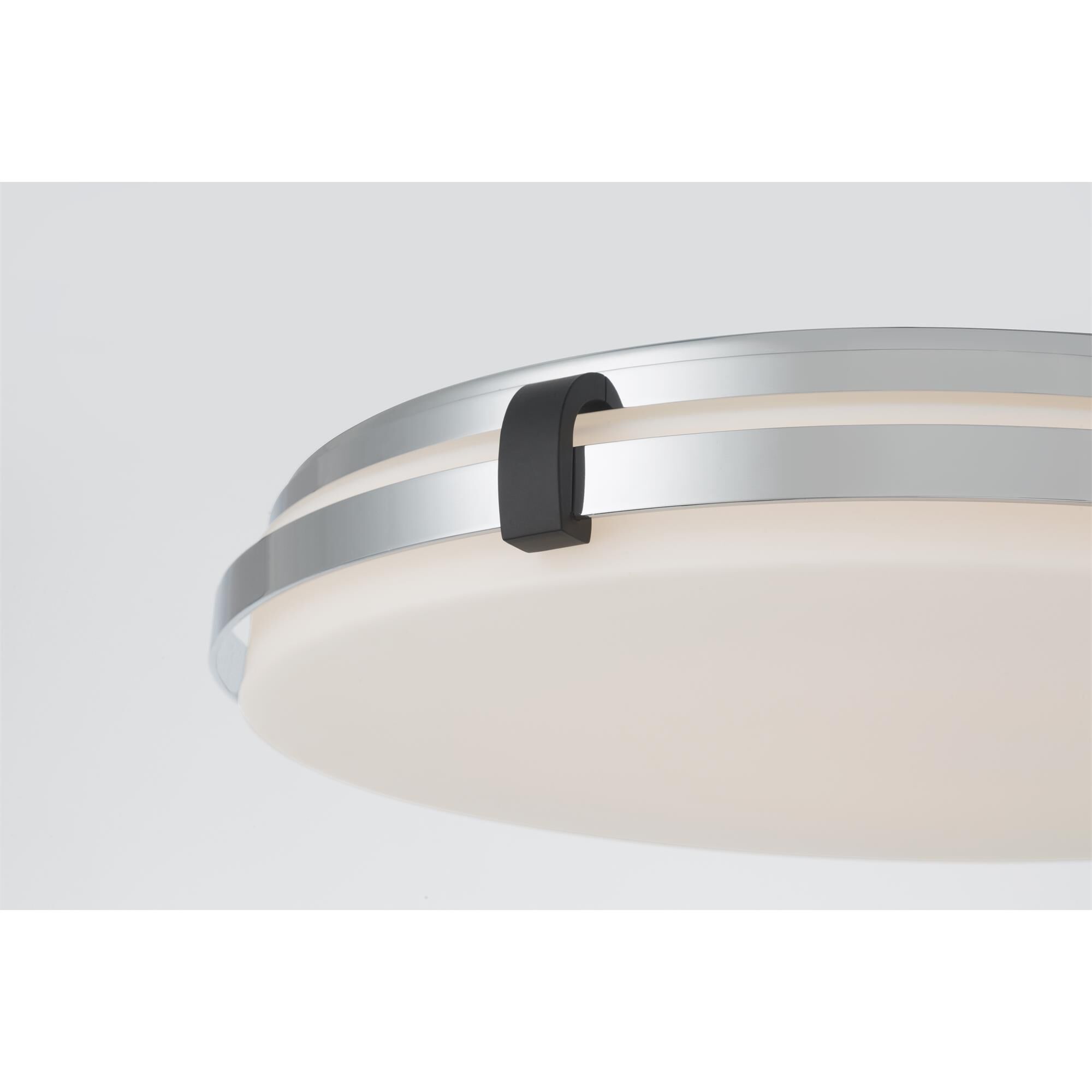 Shown in Chrome and Dark Matte Black finish and Etched White glass