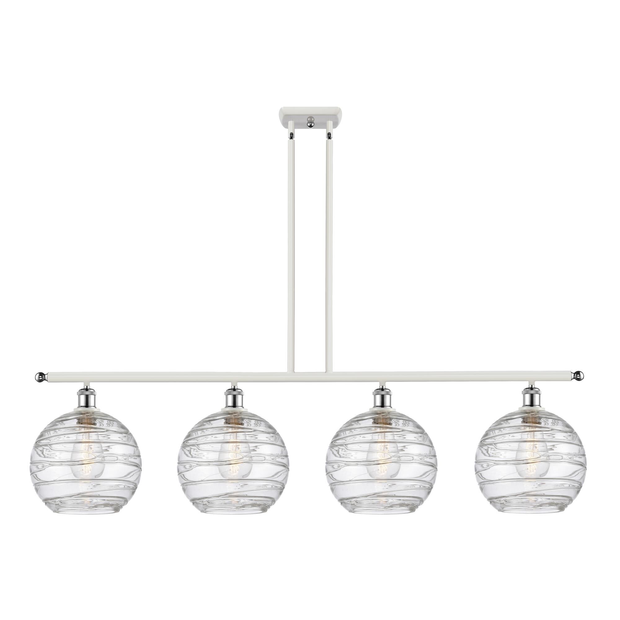 Shown in White And Polished Chrome finish and Clear Athens Deco Swirl 8