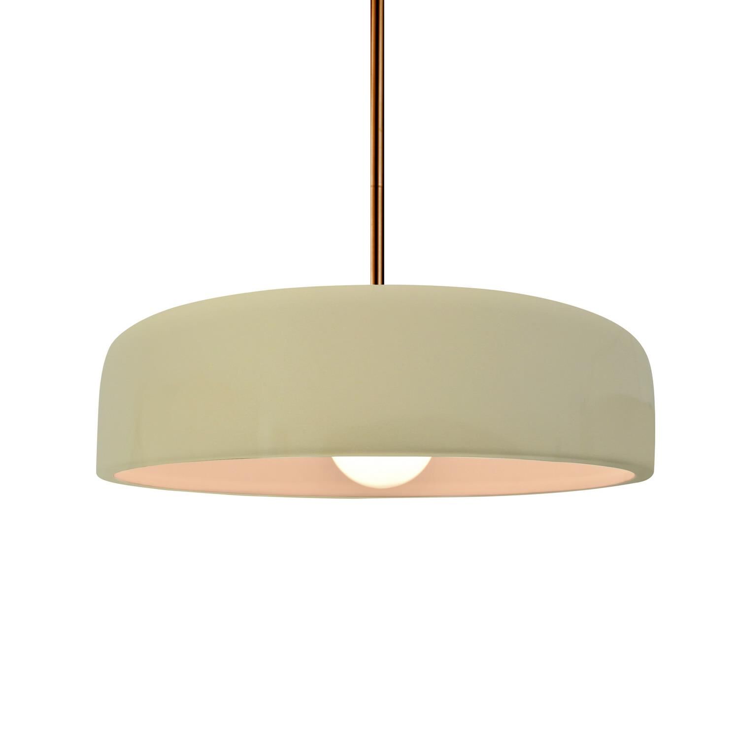 Shown in Brushed Brass finish and Vanilla shade