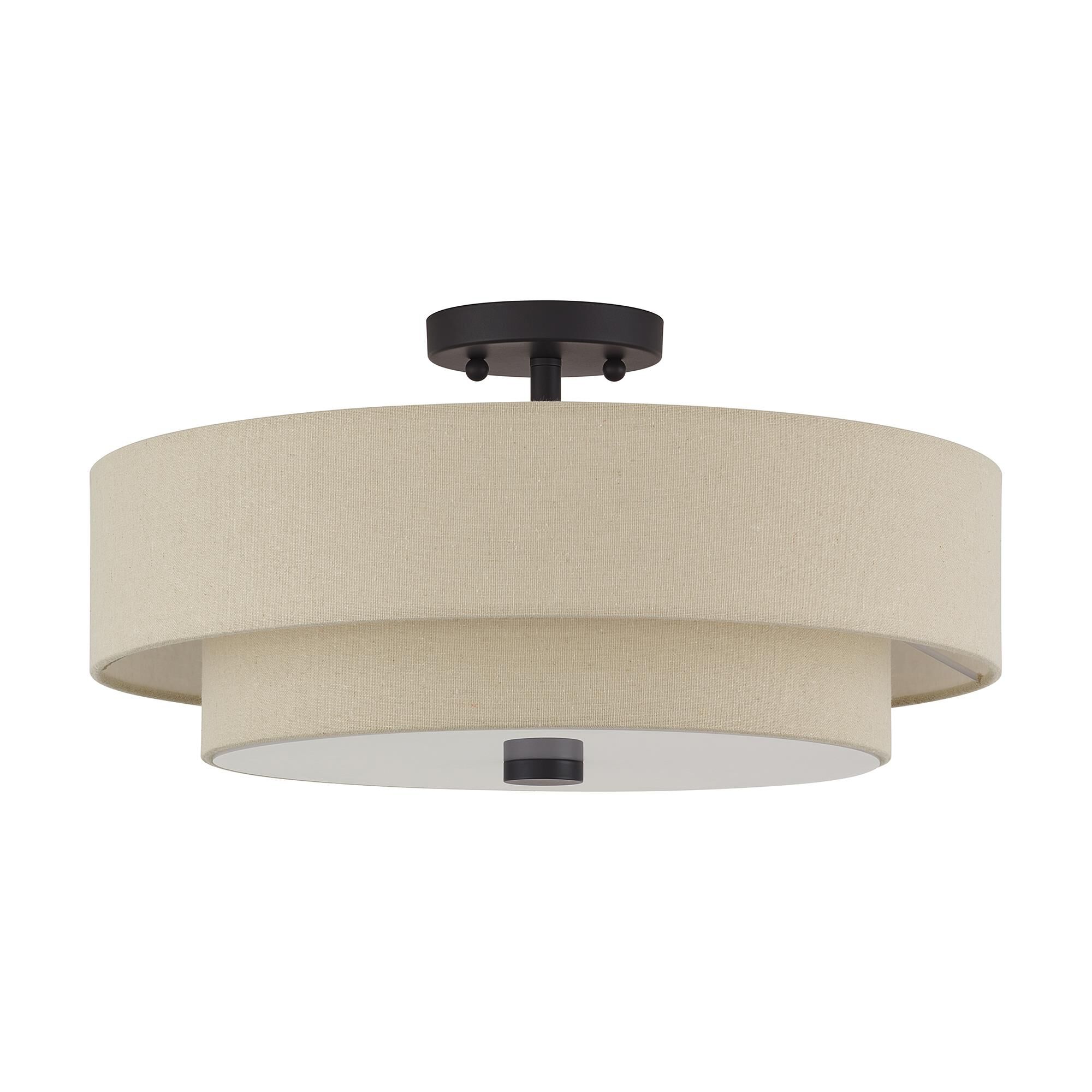 Shown in Bronze finish and Hand Crafted Parchment Color Hardback Fabric shade