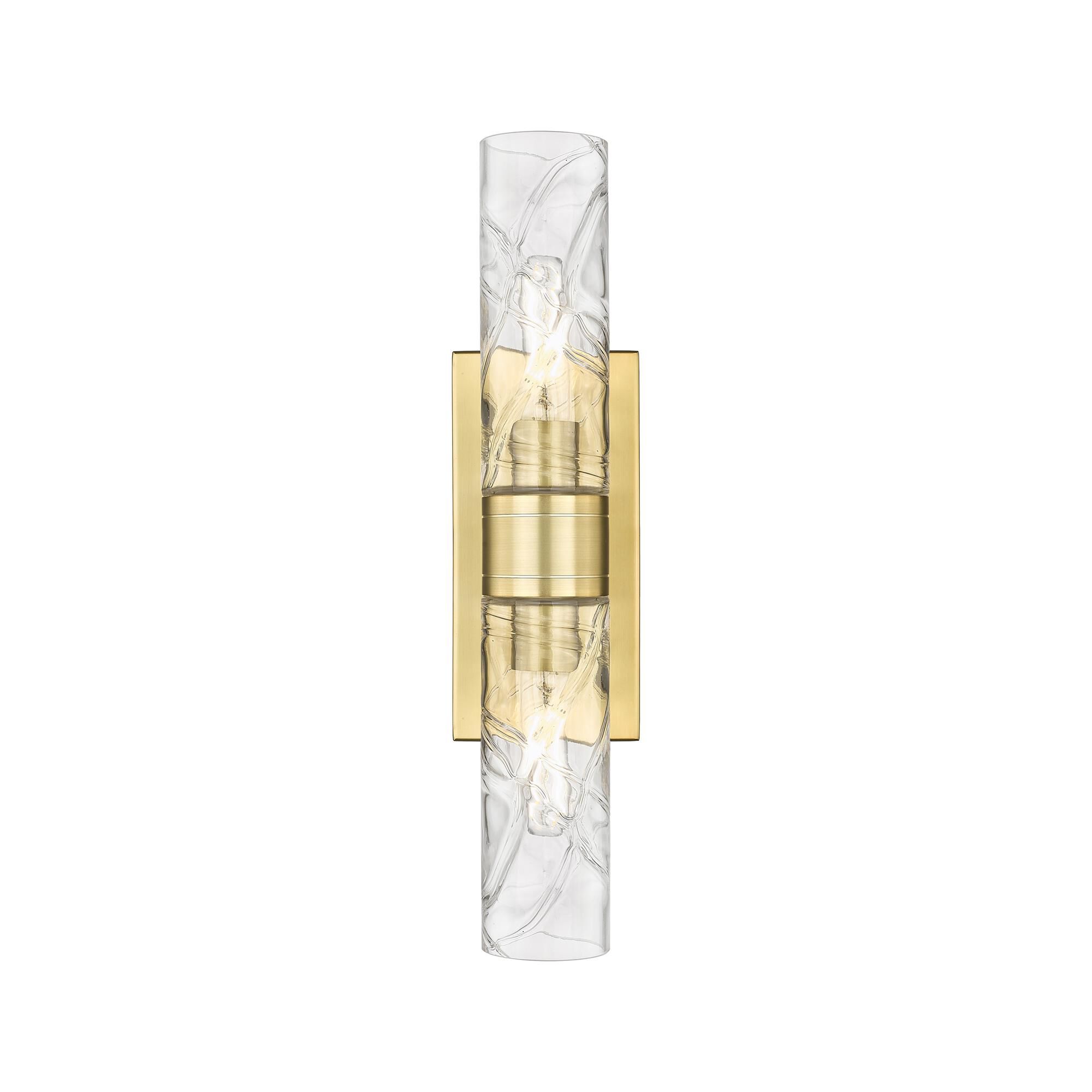 Shown in Satin Gold finish and Deco Swirl glass