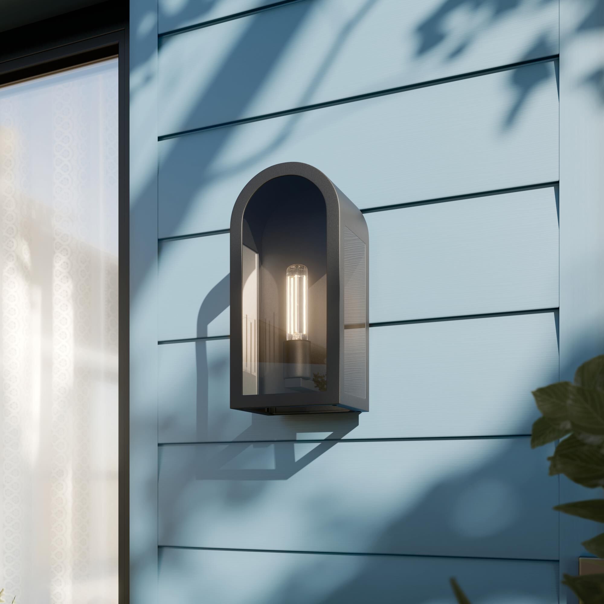 Shown in Textured Black finish and Clear glass