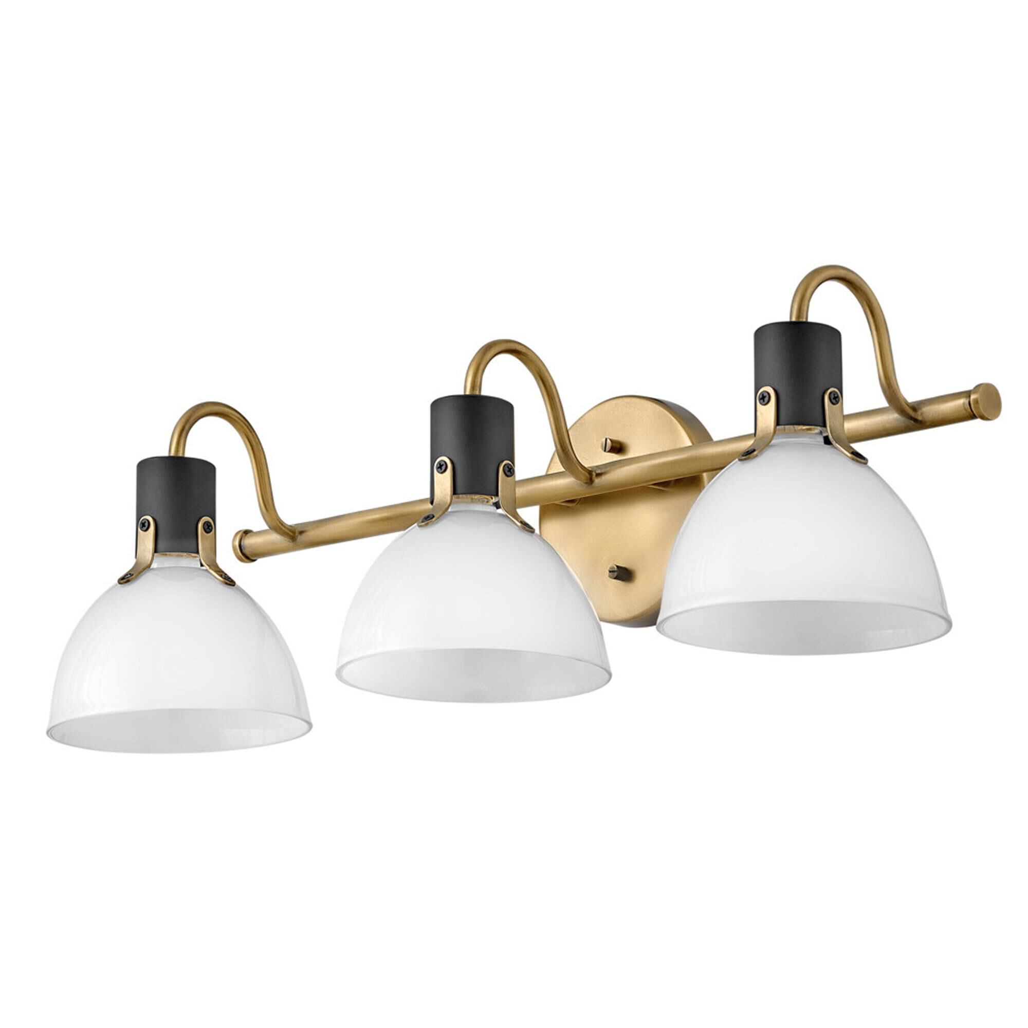 Shown in Heritage Brass with Black Accents finish and Cased Opal glass