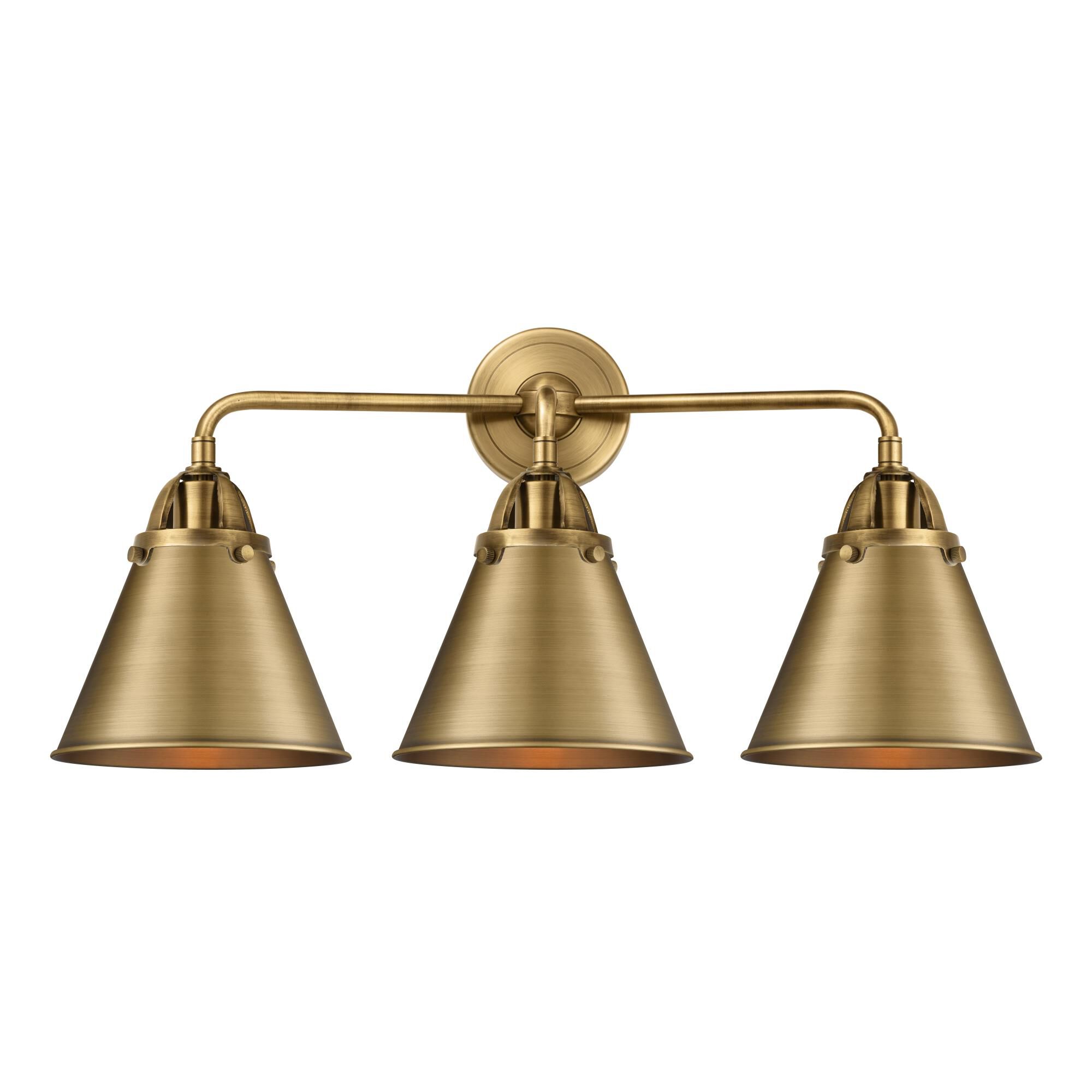 Shown in Brushed Brass finish and No Glass glass and Brushed Brass Appalachian shade