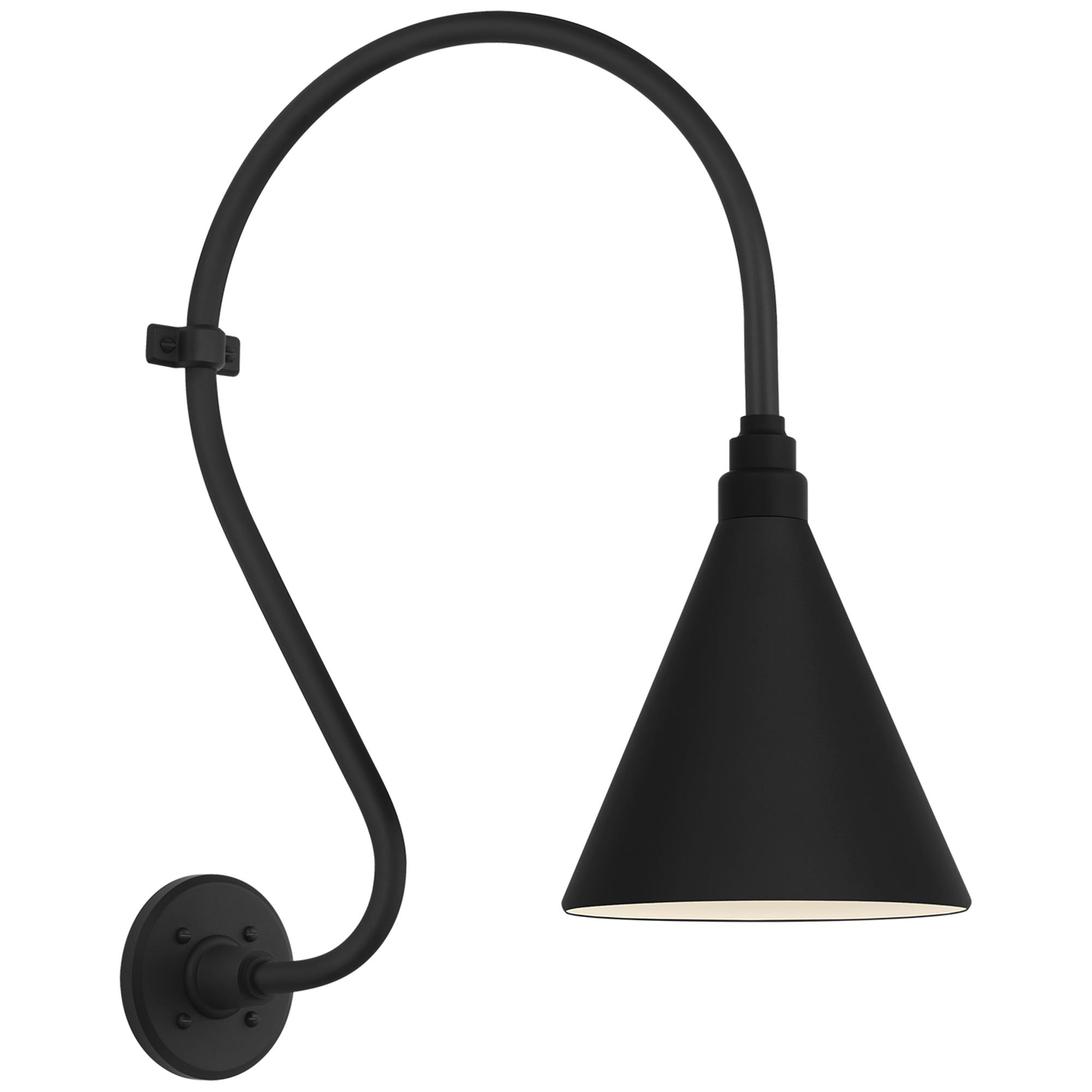Shown in Matte Black finish and Black shade