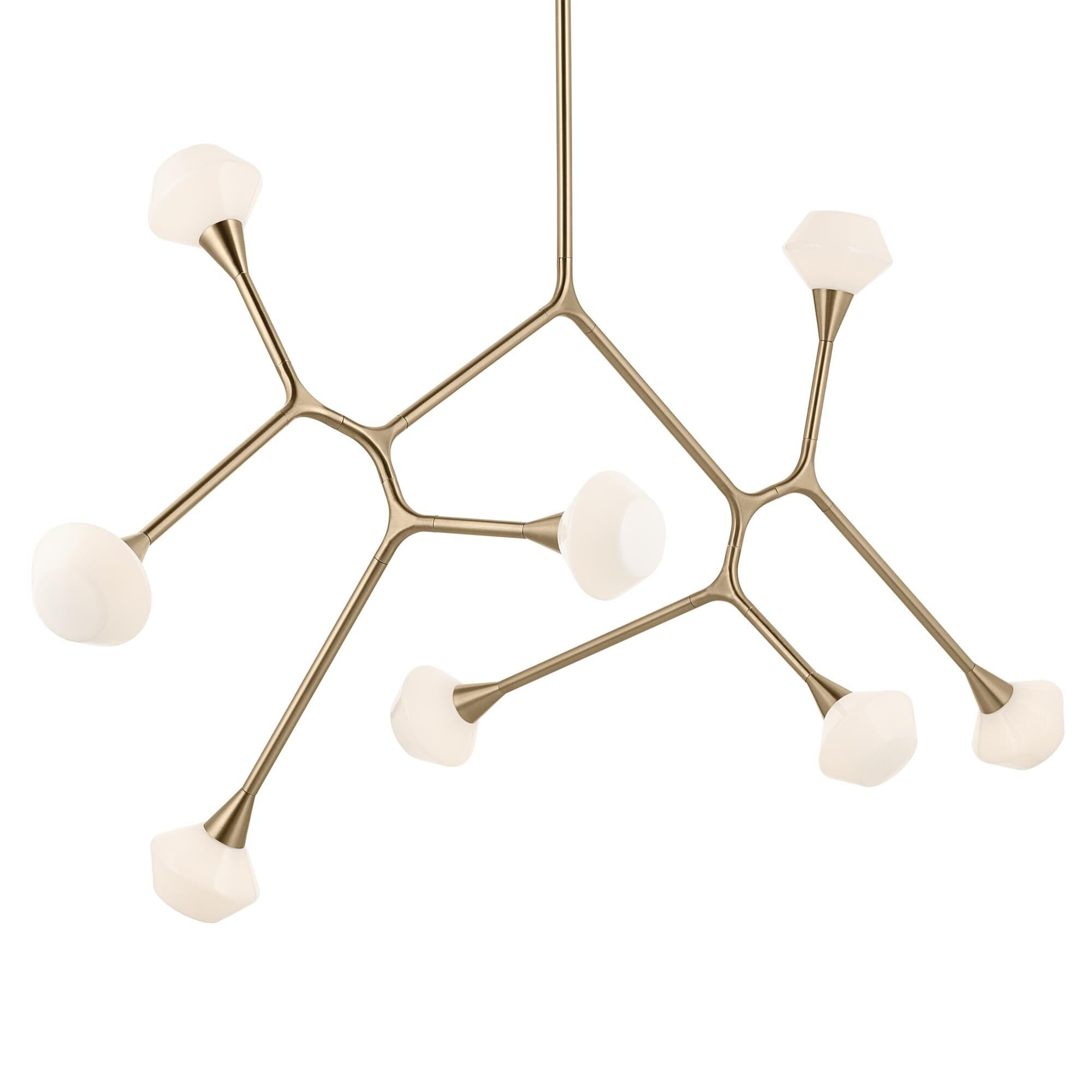 Shown in Champagne Bronze finish and Opal glass