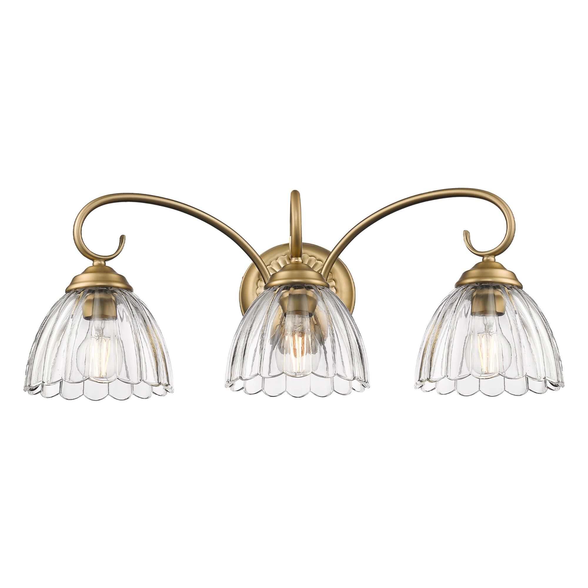 Shown in Brushed Champagne Bronze finish and Clear glass