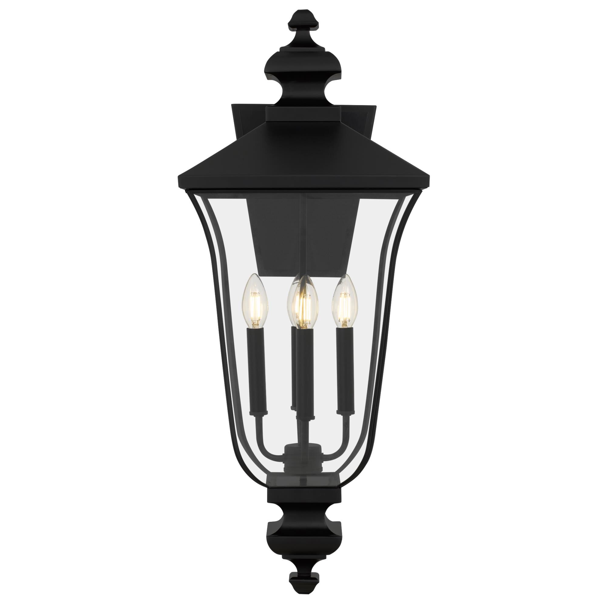 Shown in Matte Black finish and Clear  Glass shade