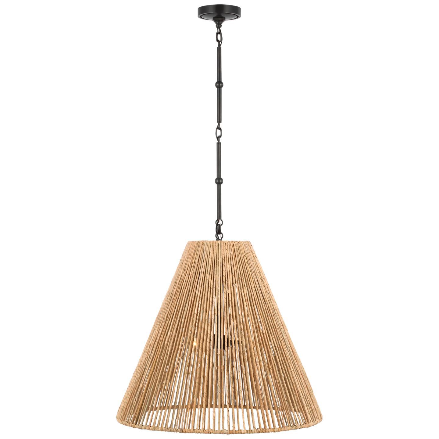 Shown in Bronze finish and Natural Abaca shade