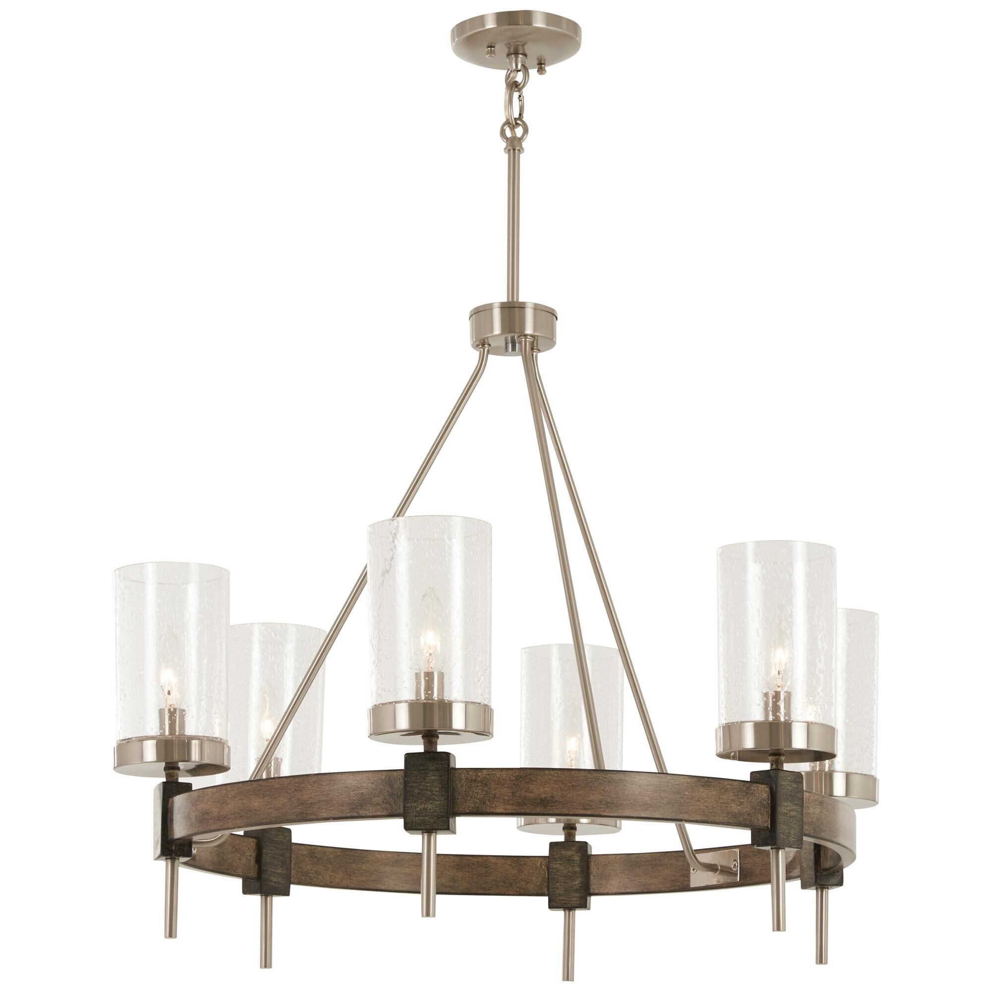 Shown in Stone Grey W/Brushed Nickel finish and Clear Seedy glass