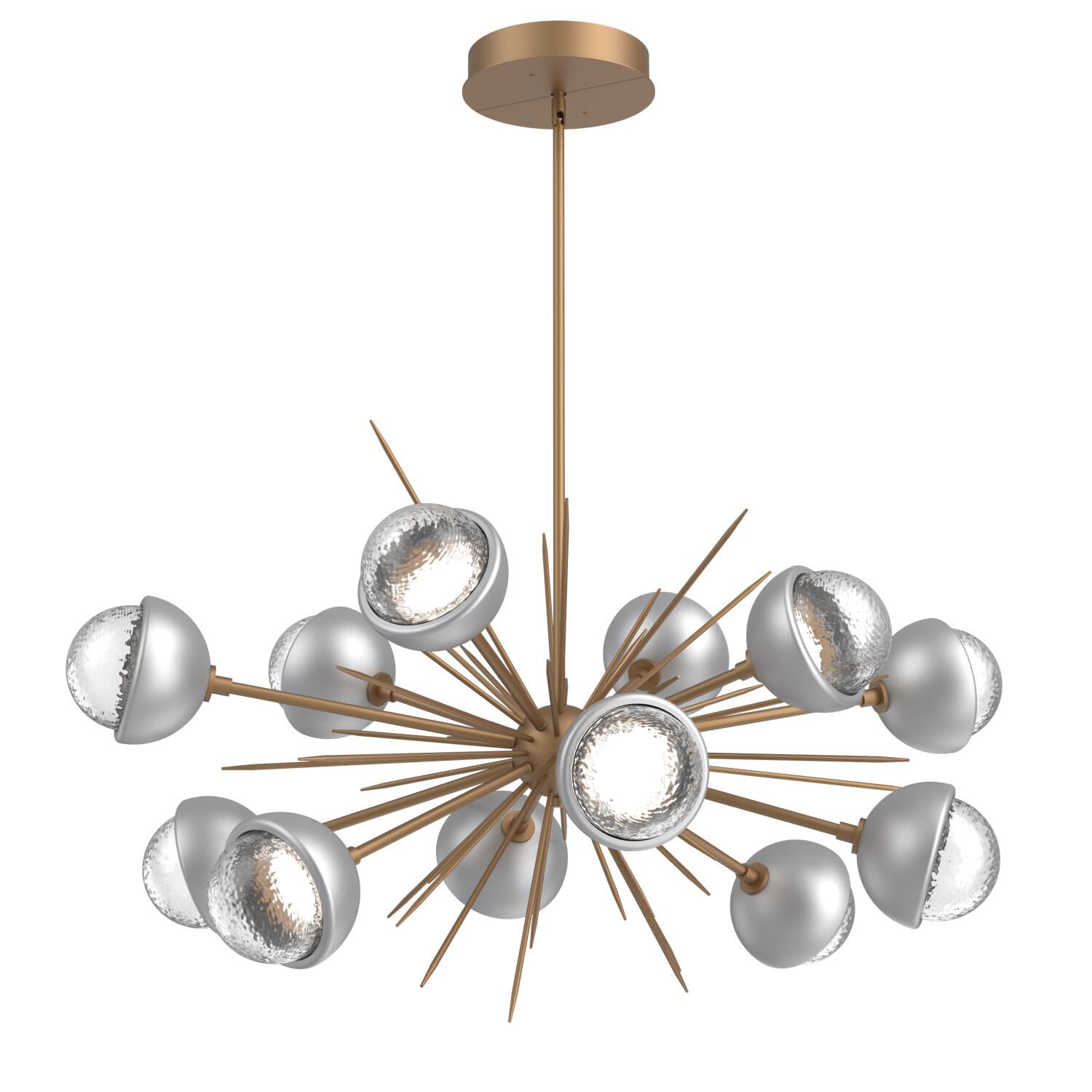 Shown in Novel Brass finish and Clear glass and Classic Silver accent