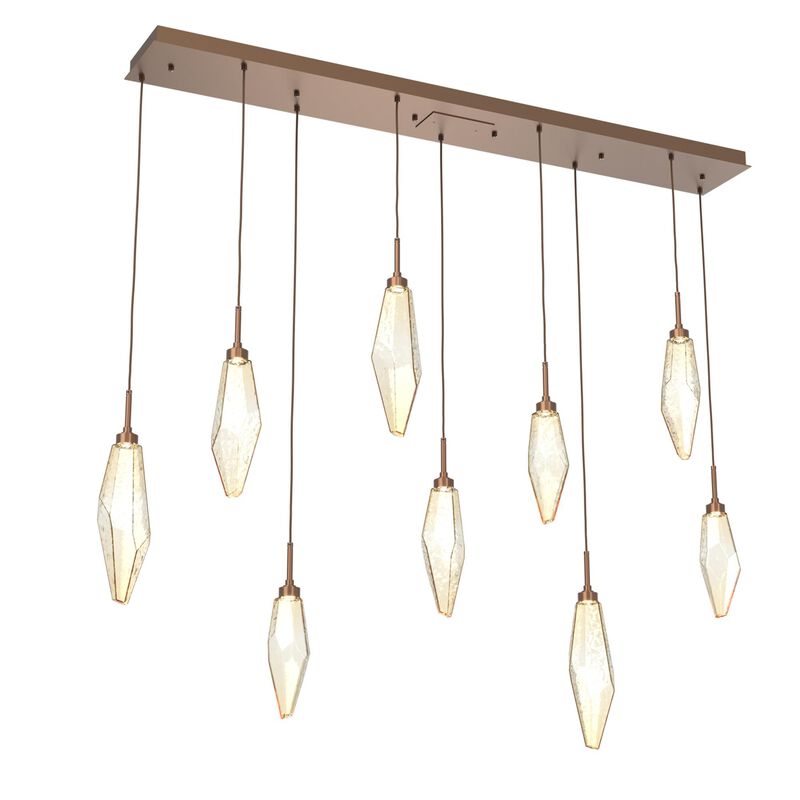 Rock Crystal Linear Suspension Light by Hammerton Studio