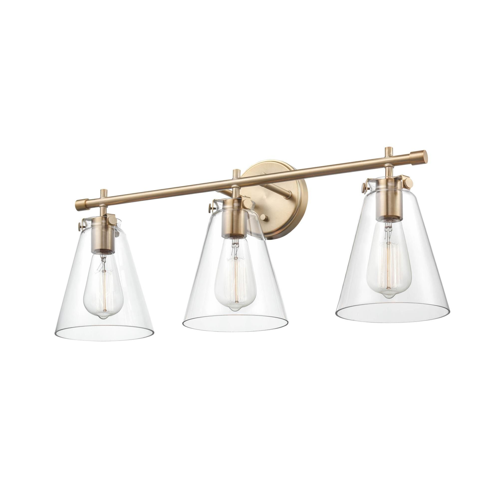 Shown in Modern Gold finish and Clear glass