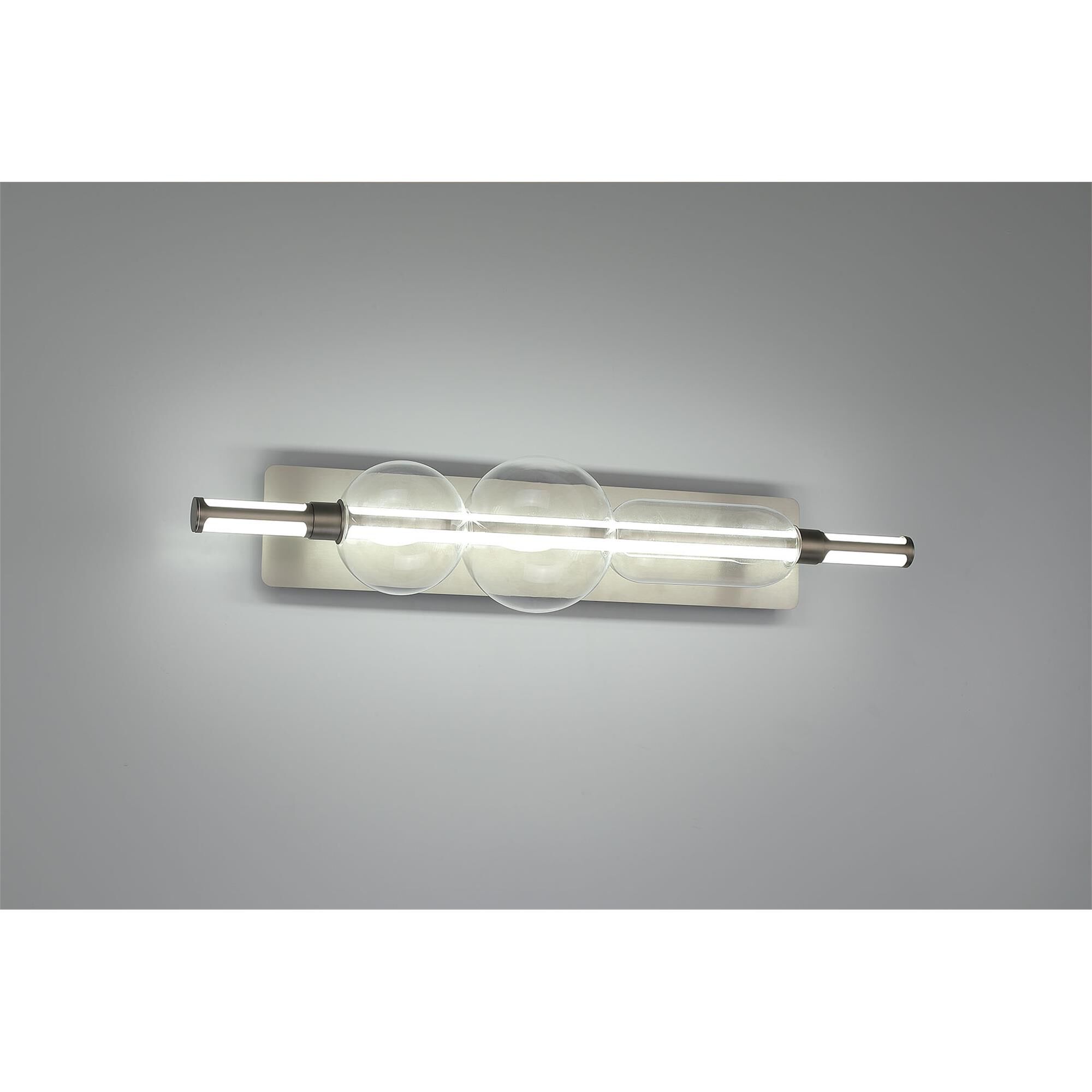 Shown in Satin Nickel finish and Clear glass