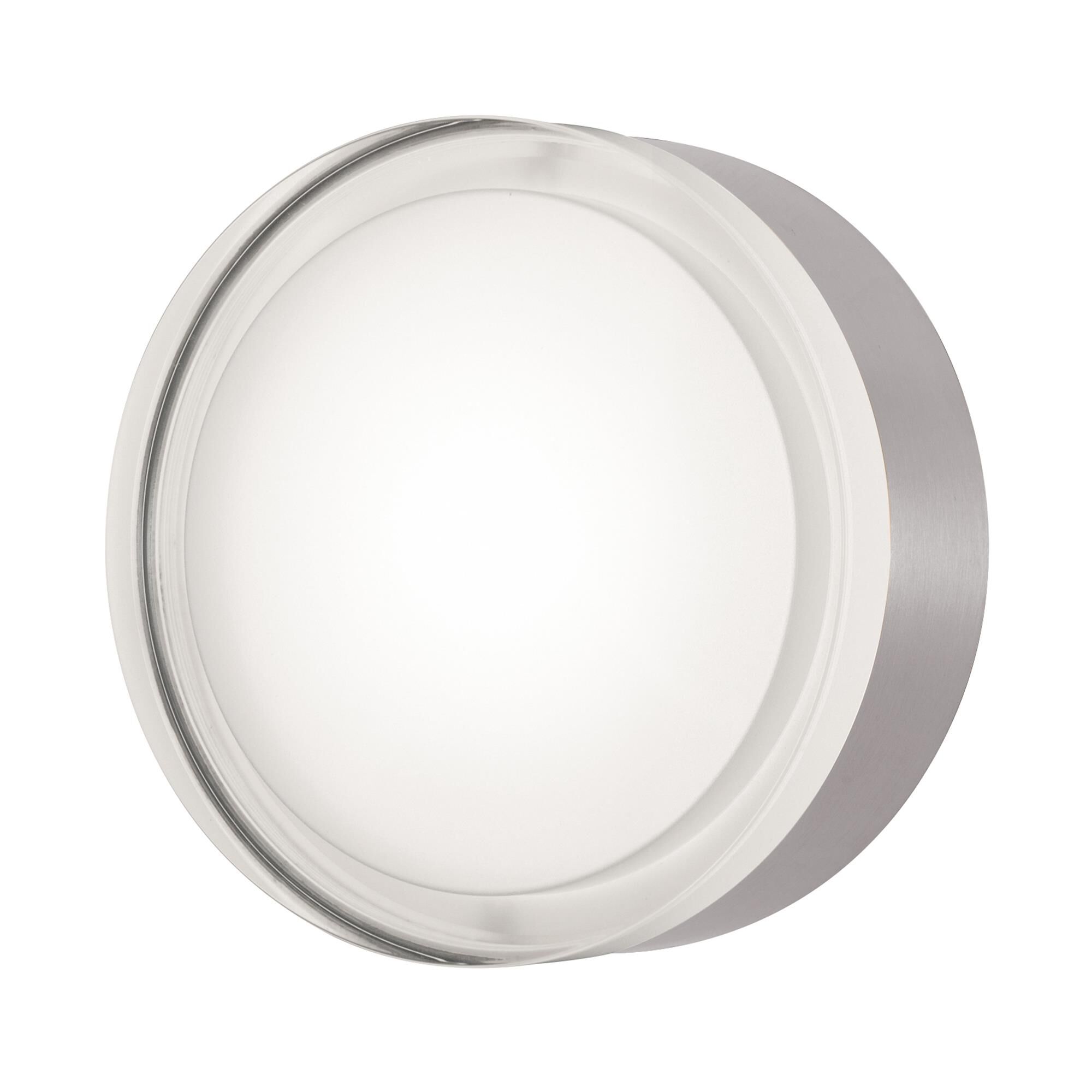 Shown in Satin Nickel finish and White glass