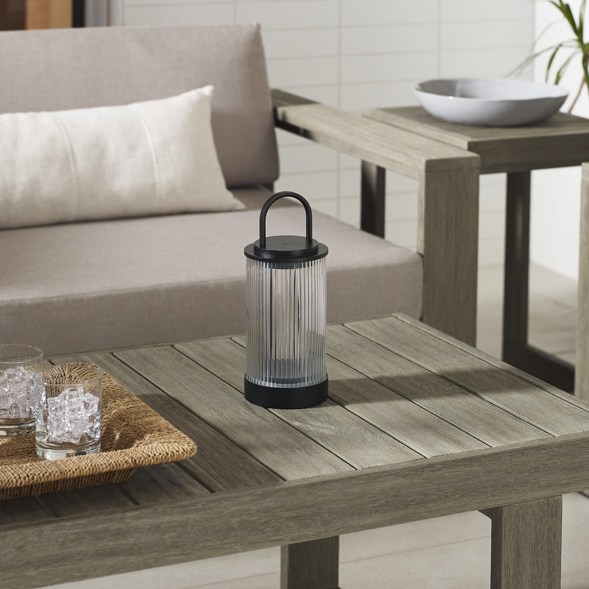 Shown in Black finish and Fluted glass