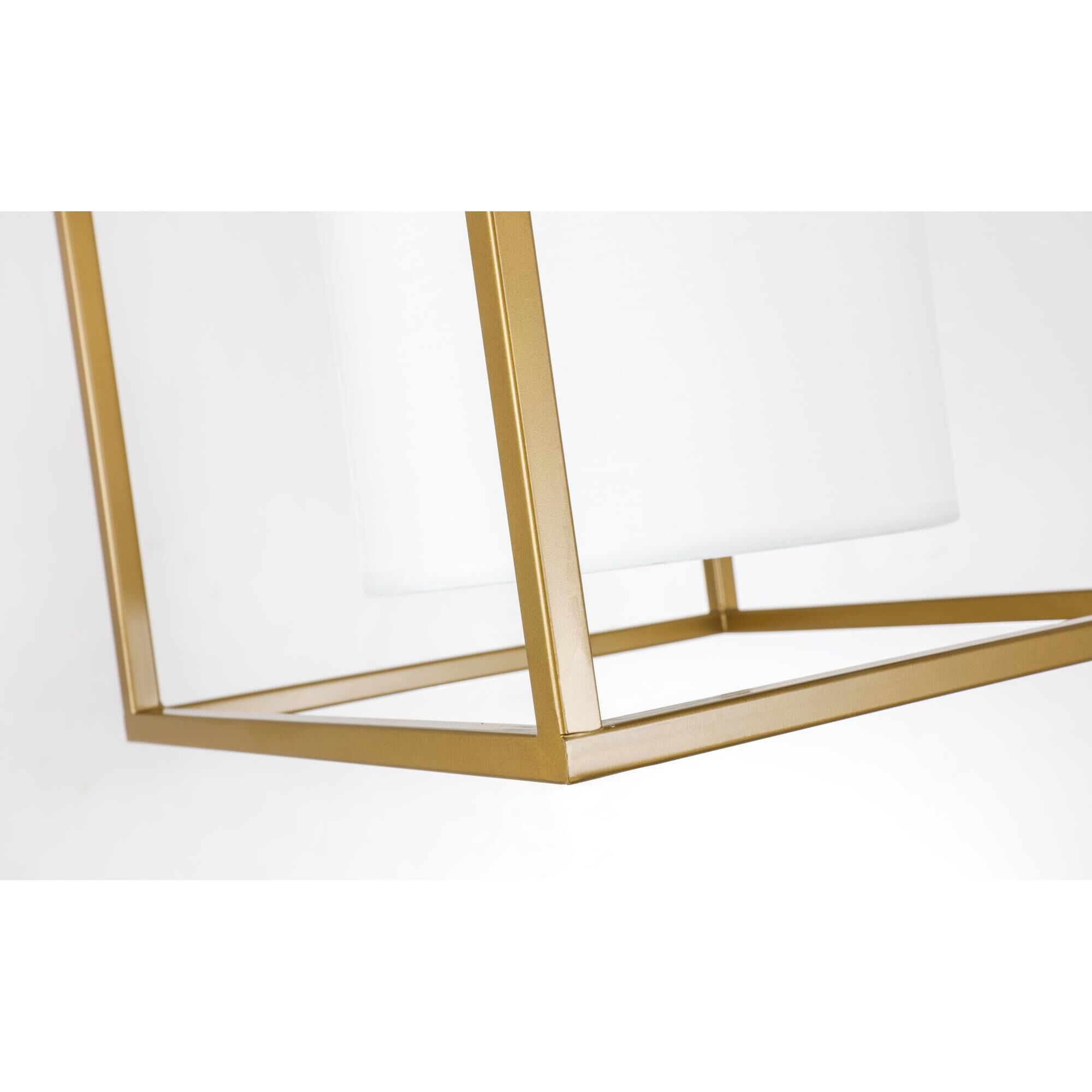 Shown in Brass finish and White Fabric shade