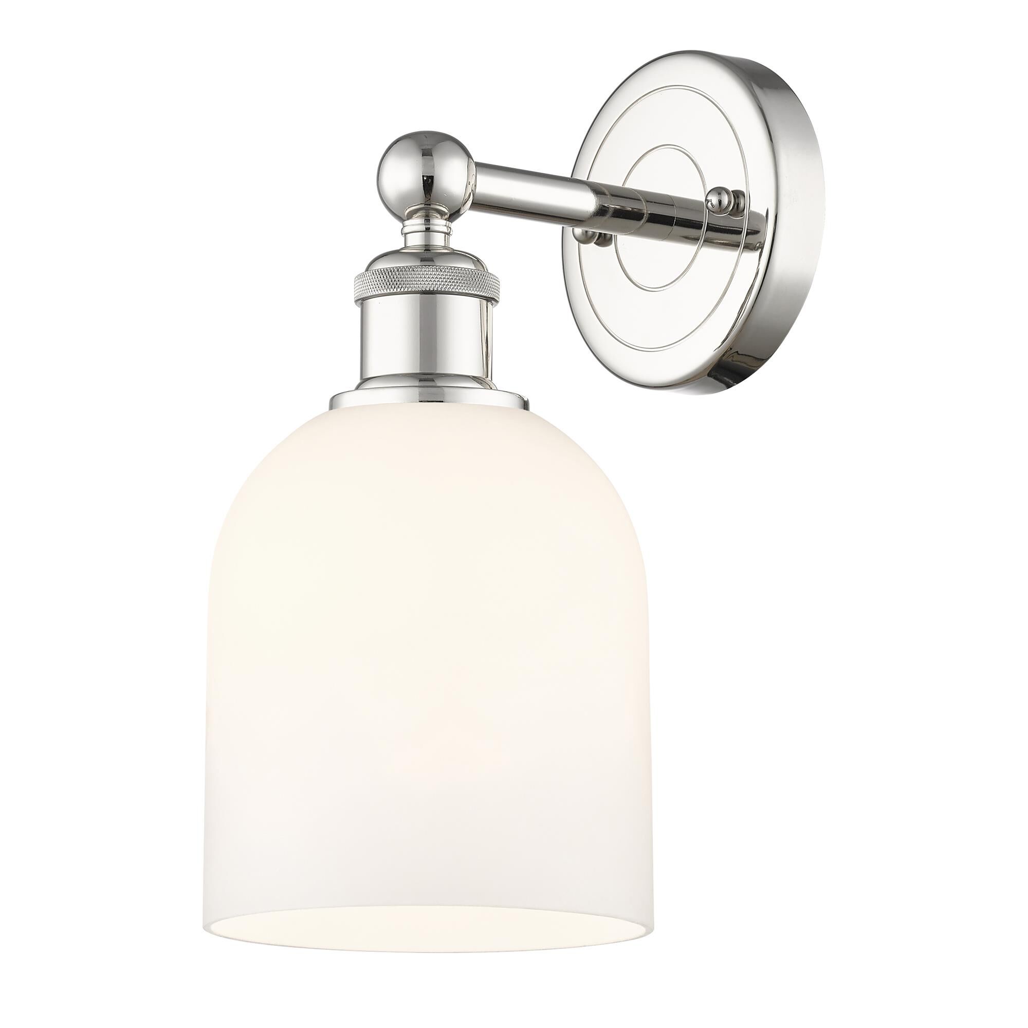 Shown in Polished Nickel finish and Glossy White glass