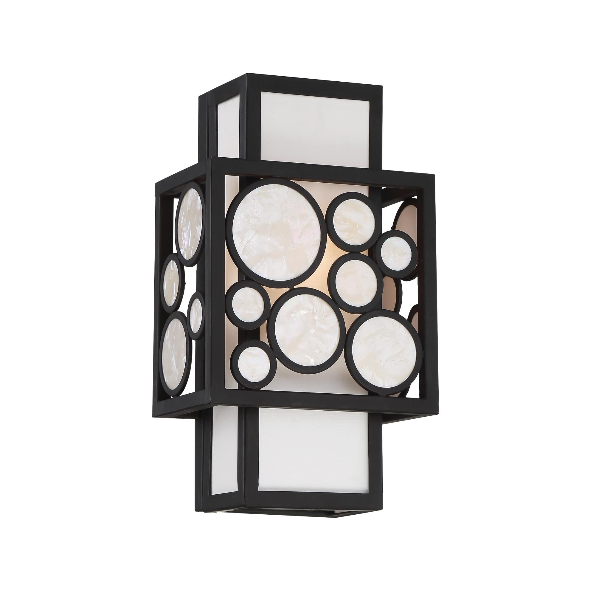 Shown in Oil Rubbed Bronze finish and White Linen glass and Cloth shade