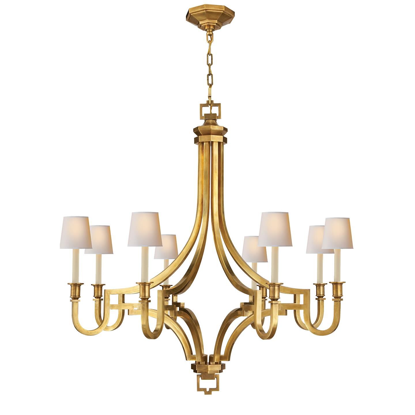 Shown in Antique-Burnished Brass finish and Chsnp Sold Separately shade