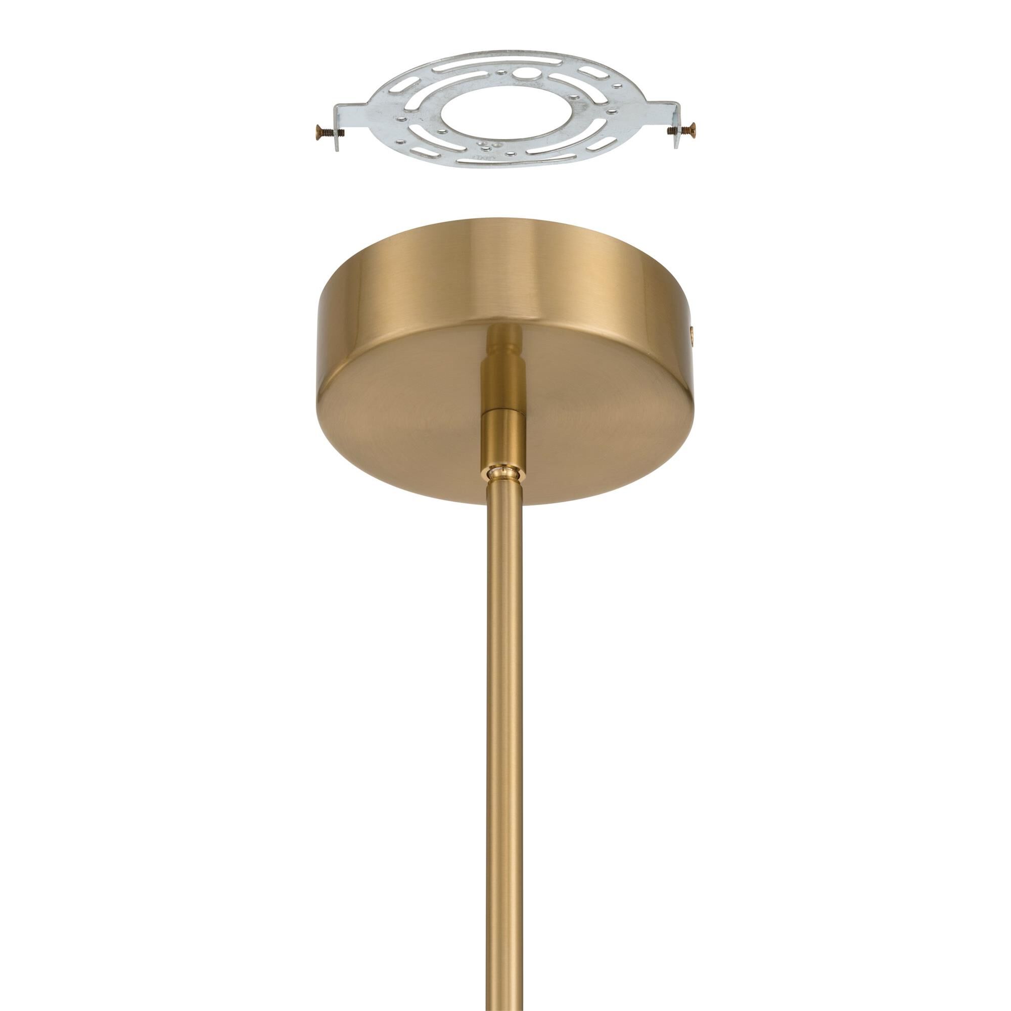 Shown in Brass finish and Gold Leaf HandPressed glass