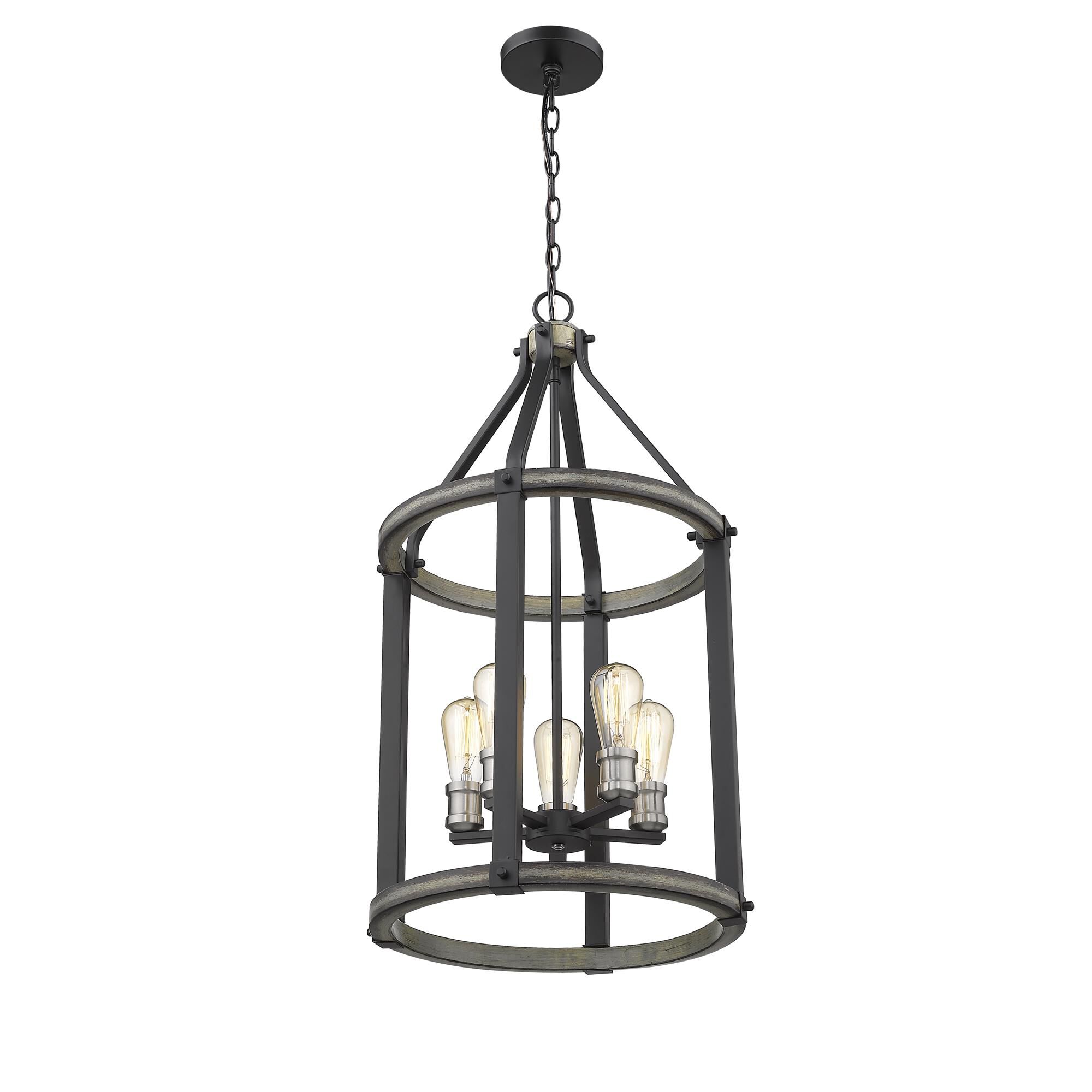 Shown in Ashen Barnboard finish and --- glass and --- shade