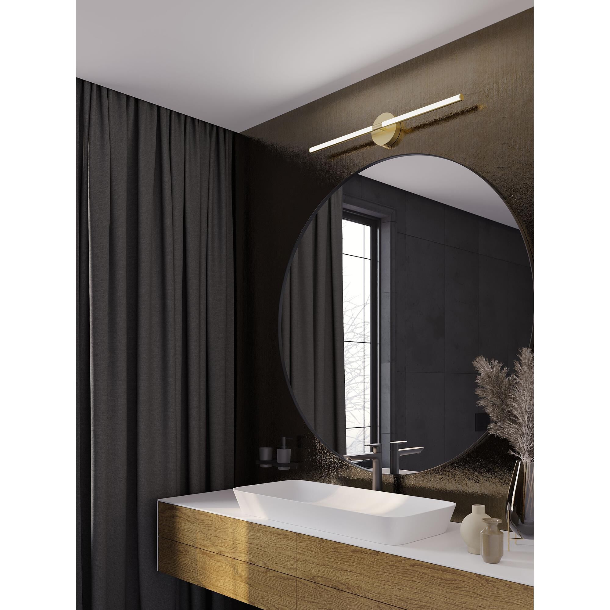 Shown in Light Antique Brass finish and White Acrylic glass