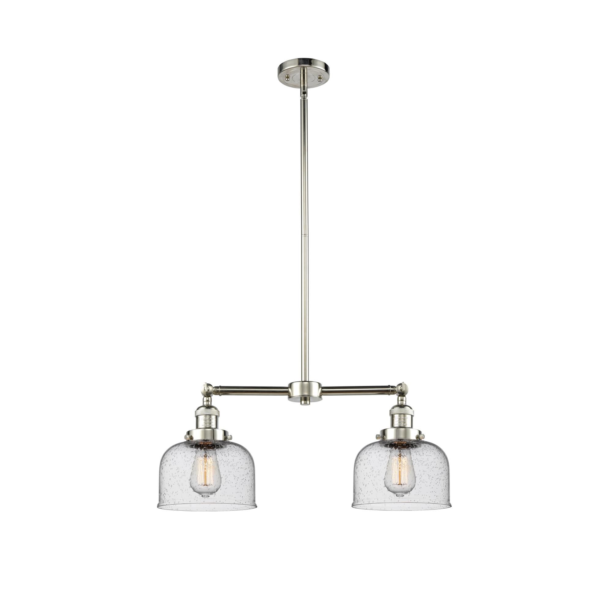 Shown in Polished Nickel finish and Seedy glass