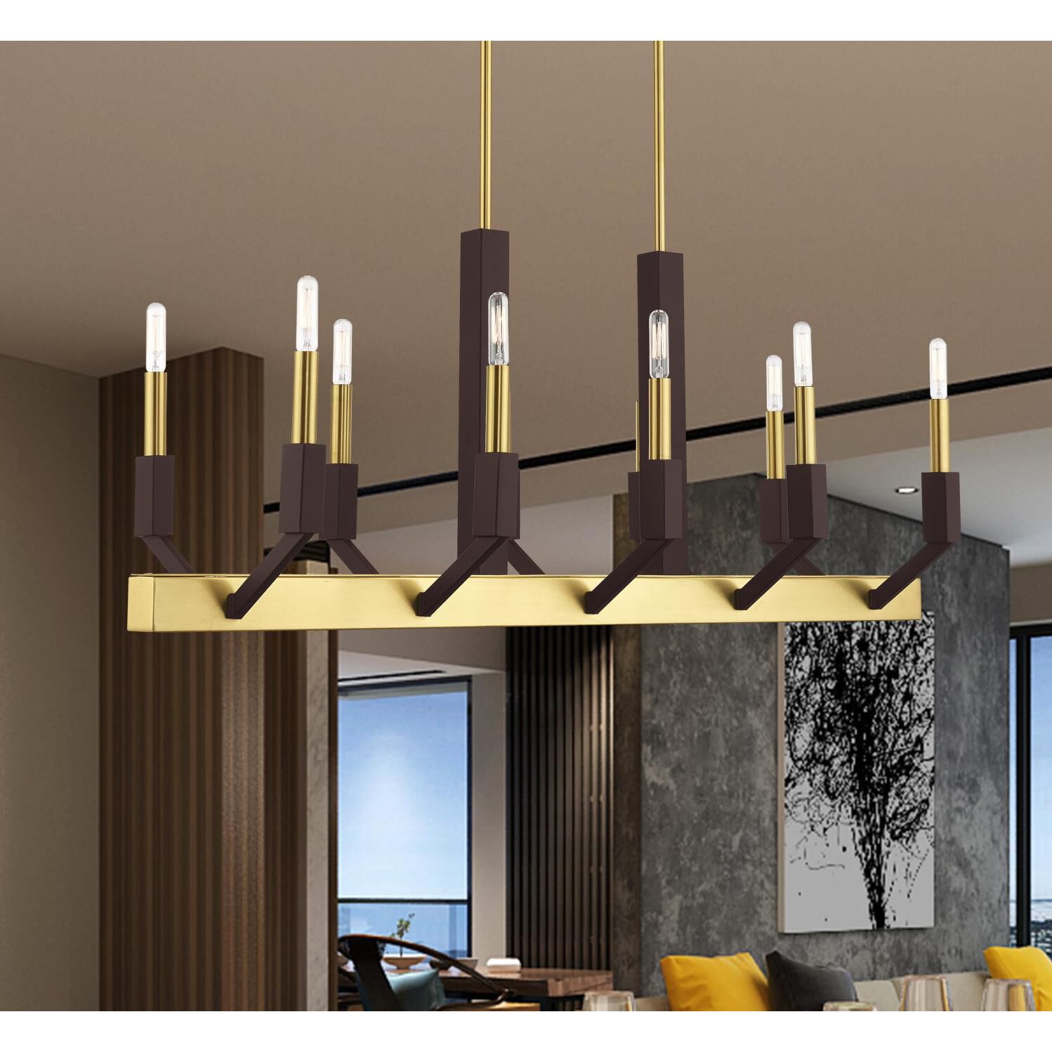 Shown in Satin Brass and Bronze finish