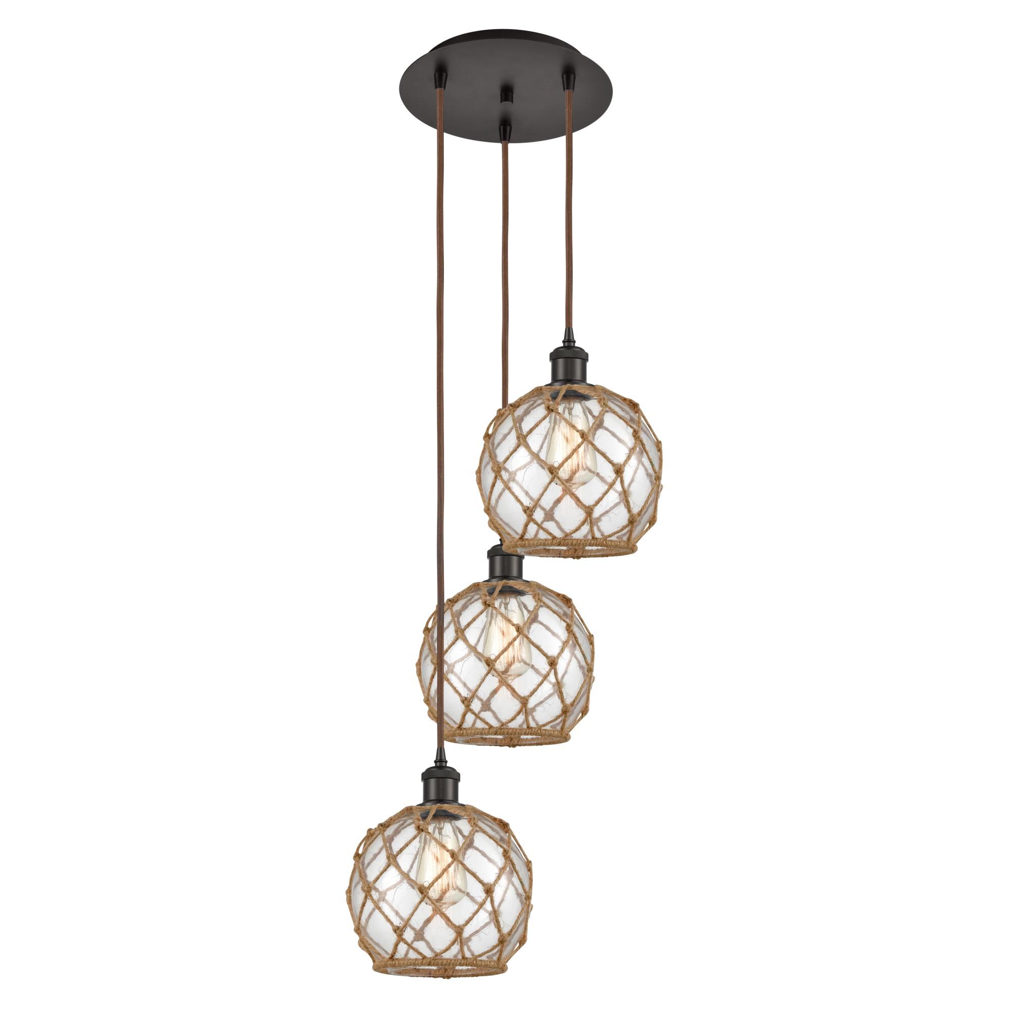 Bruno Marashlian Farmhouse Rope 15 Inch Multi Light Pendant by Innovations Lighting