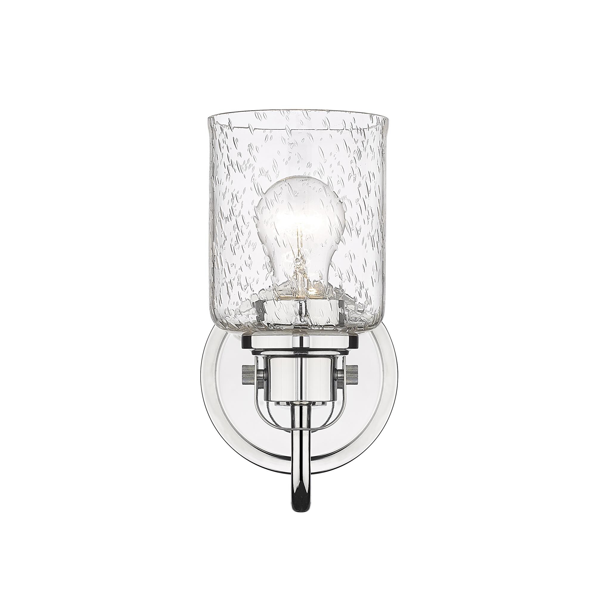 Shown in Chrome finish and Glass shade