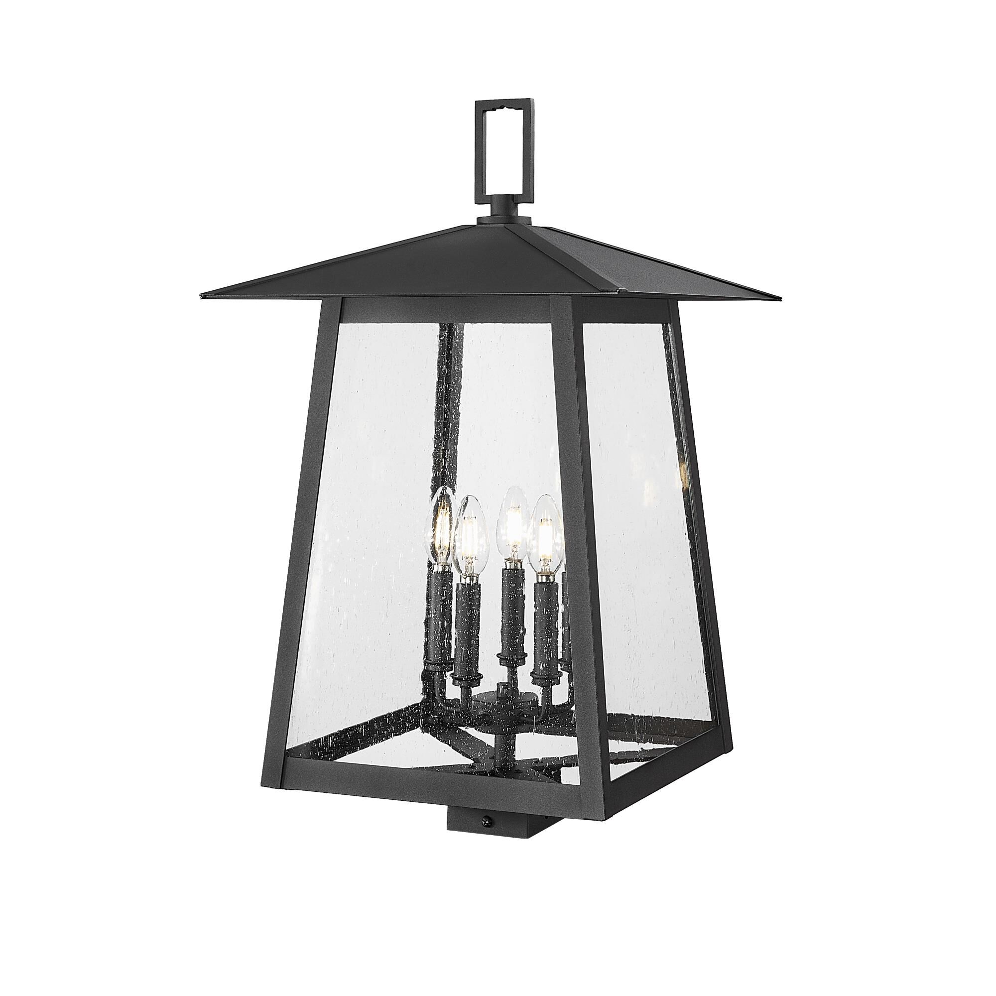 Shown in Black finish and Clear Seedy glass and Clear Seedy shade