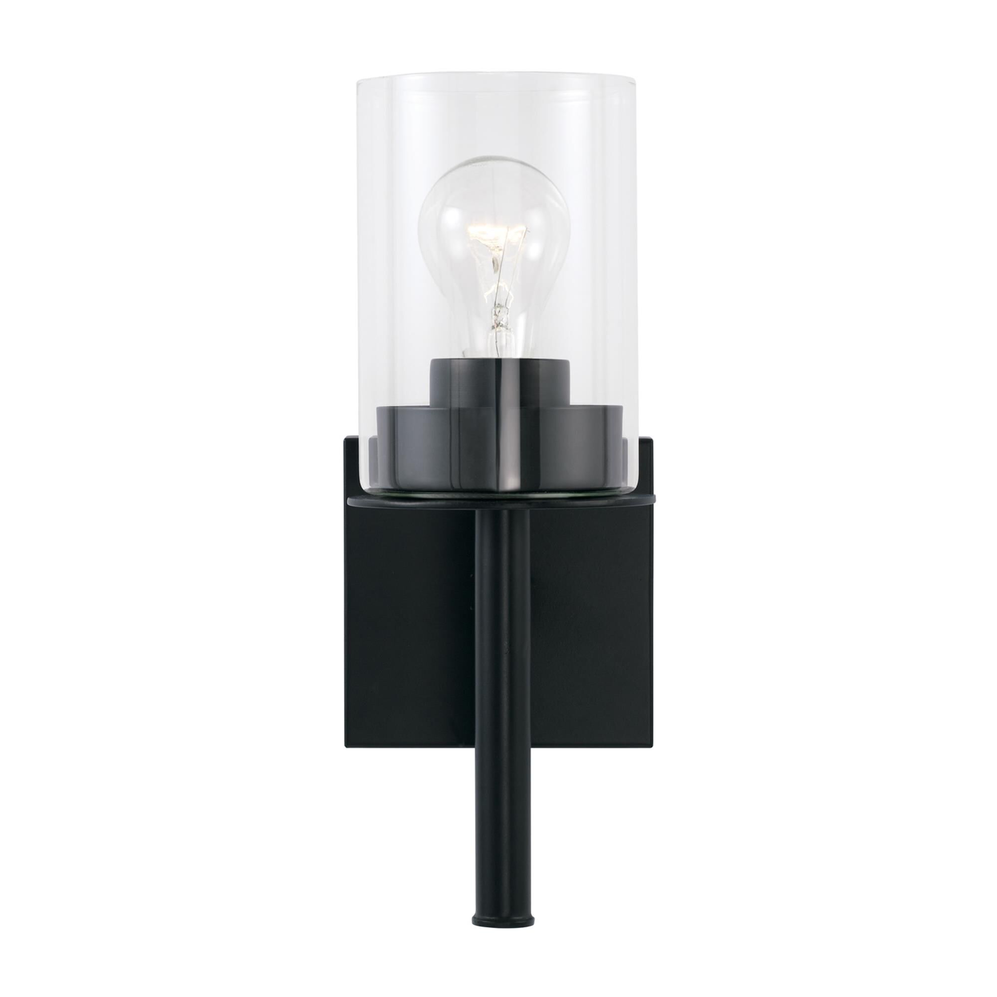 Shown in Matte Black finish and Clear glass