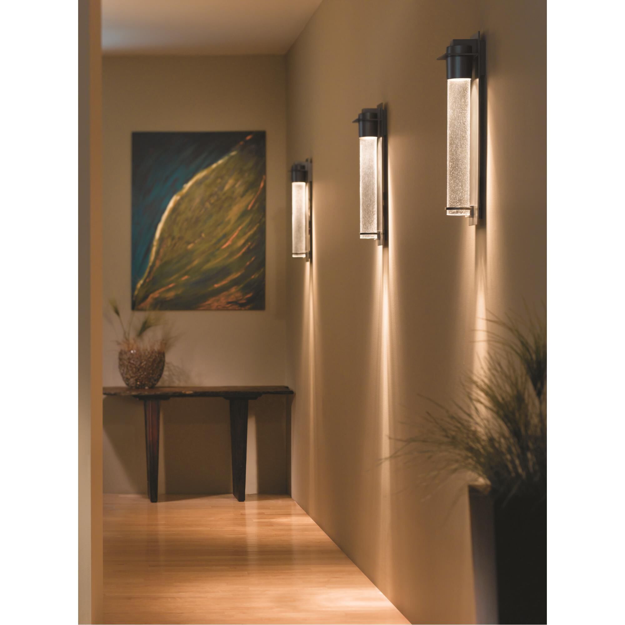 Shown in Black finish and Seeded Clear  glass