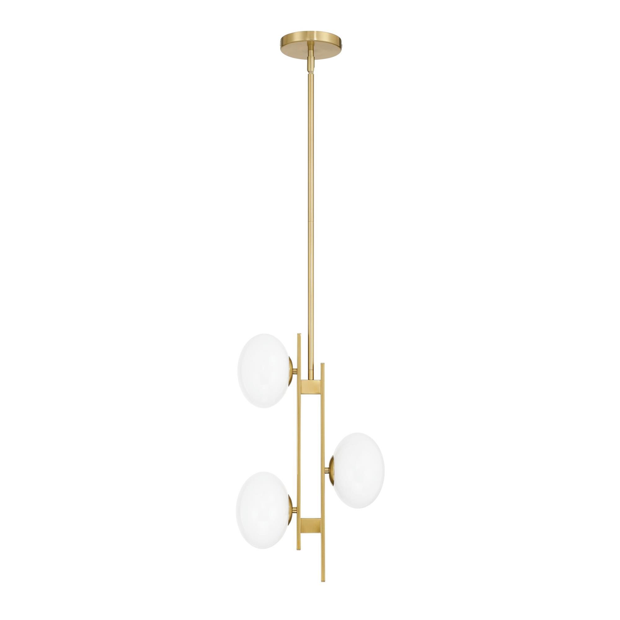 Shown in Brushed Gold finish and Opal glass