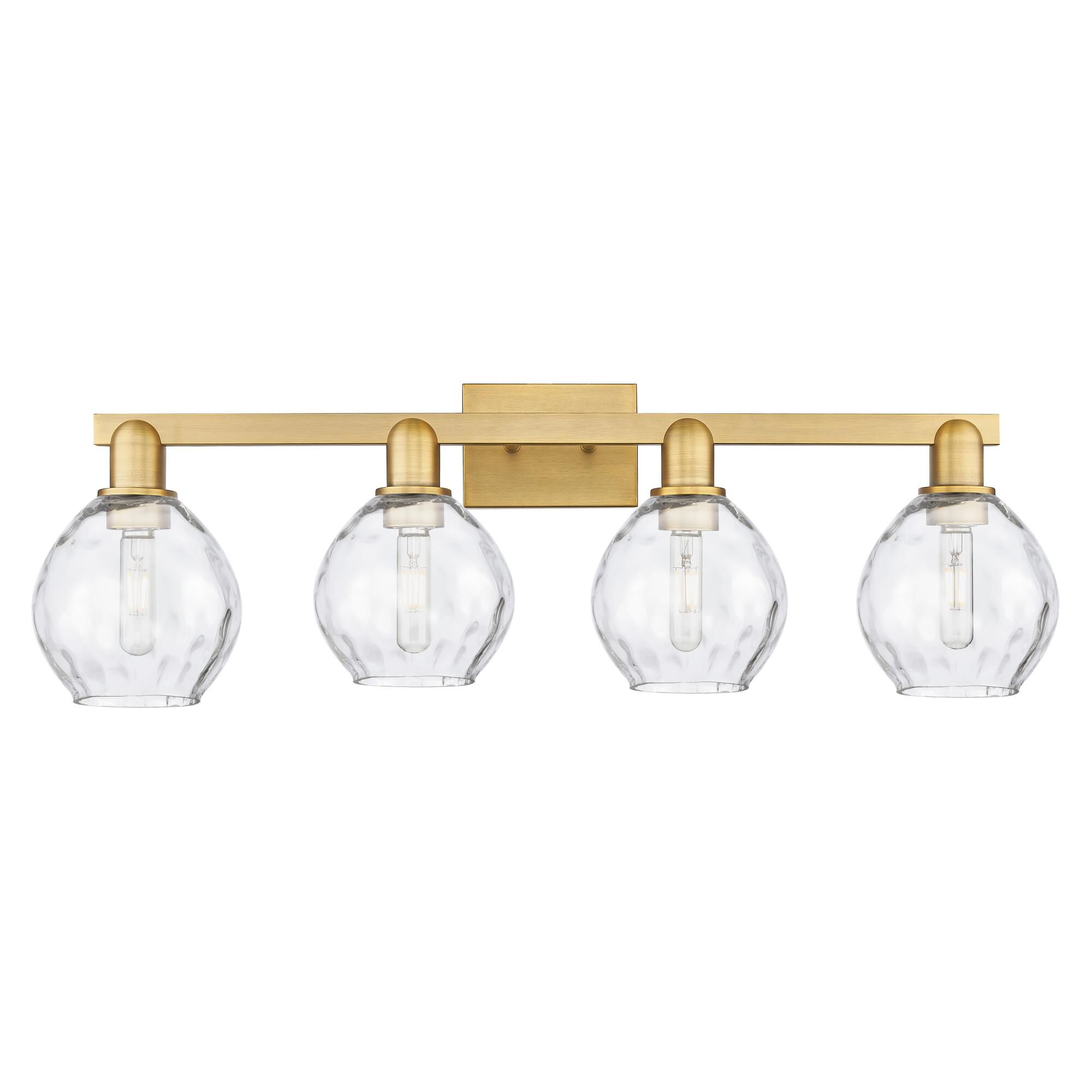 Shown in Brushed Brass finish and Clear glass