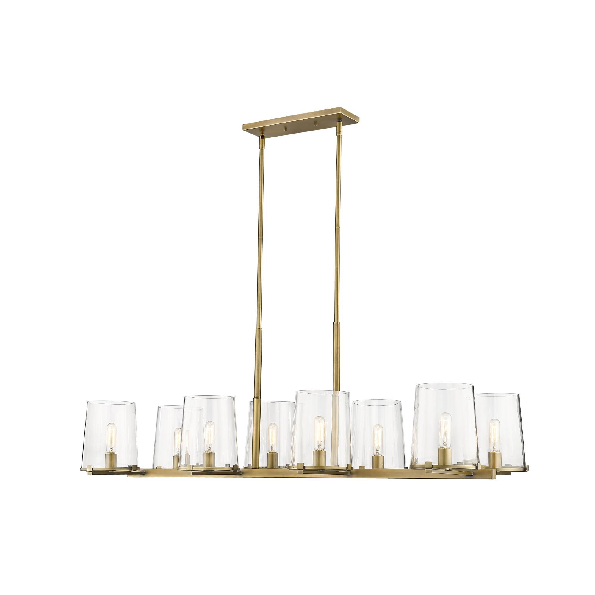 Shown in Rubbed Brass finish and Glass shade
