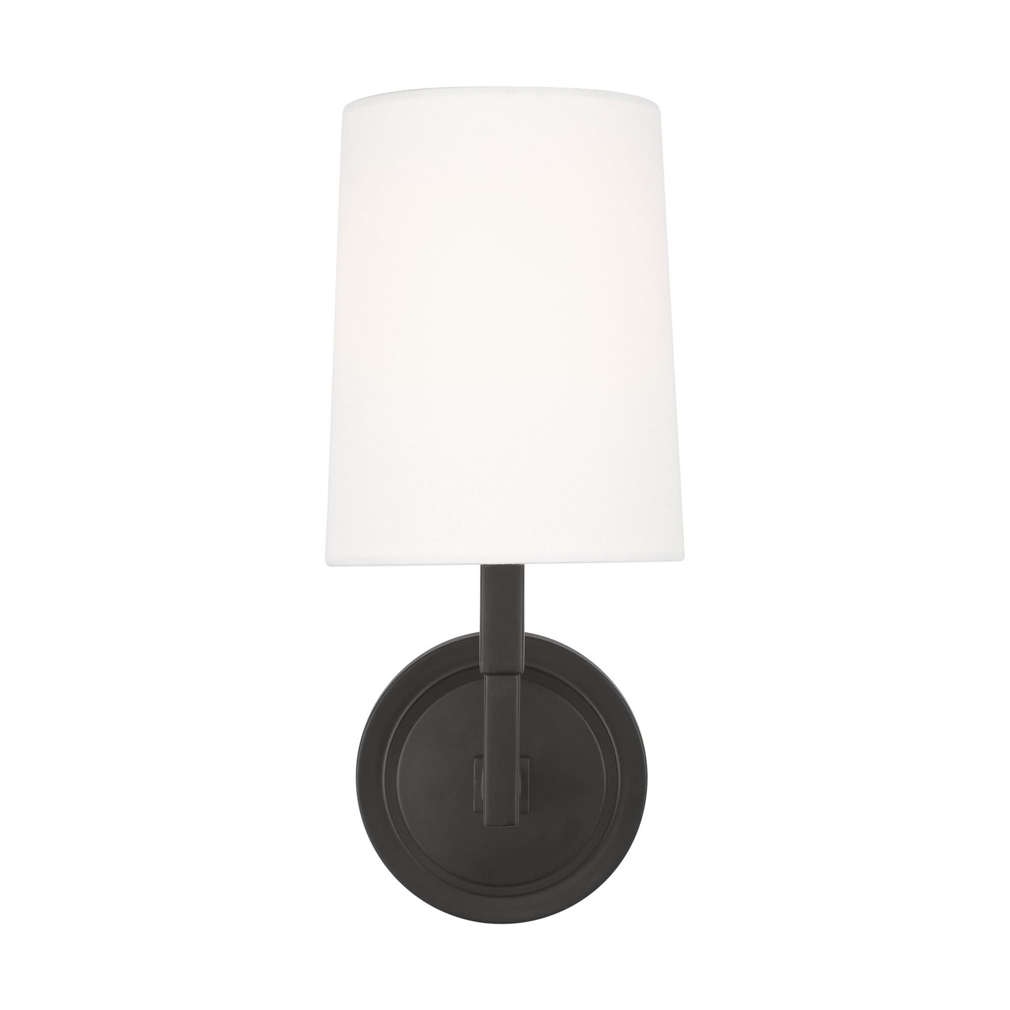 Shown in Aged Iron finish and White Linen shade