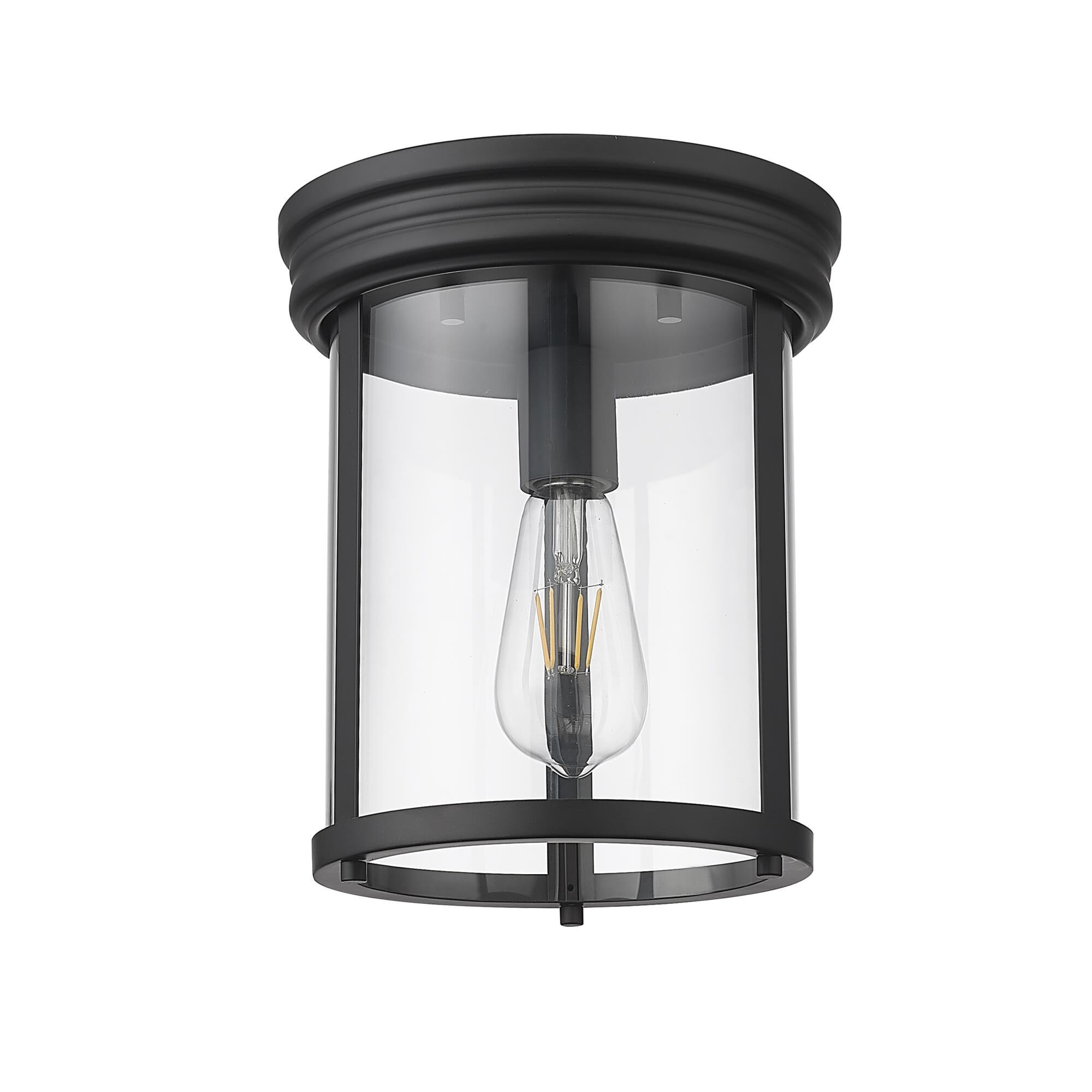 Shown in Matte Black finish and Clear glass