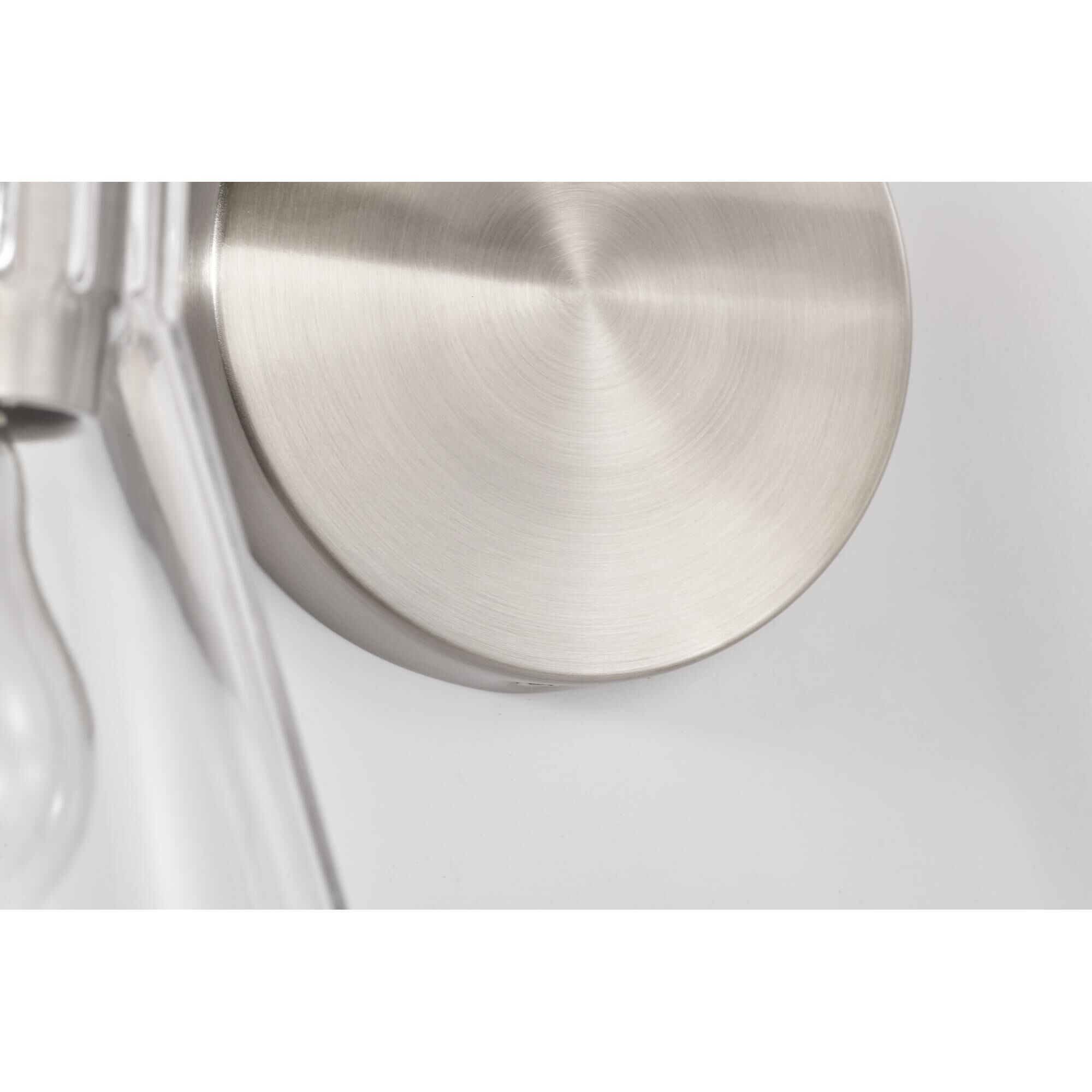 Shown in Brushed Nickel finish and Clear glass