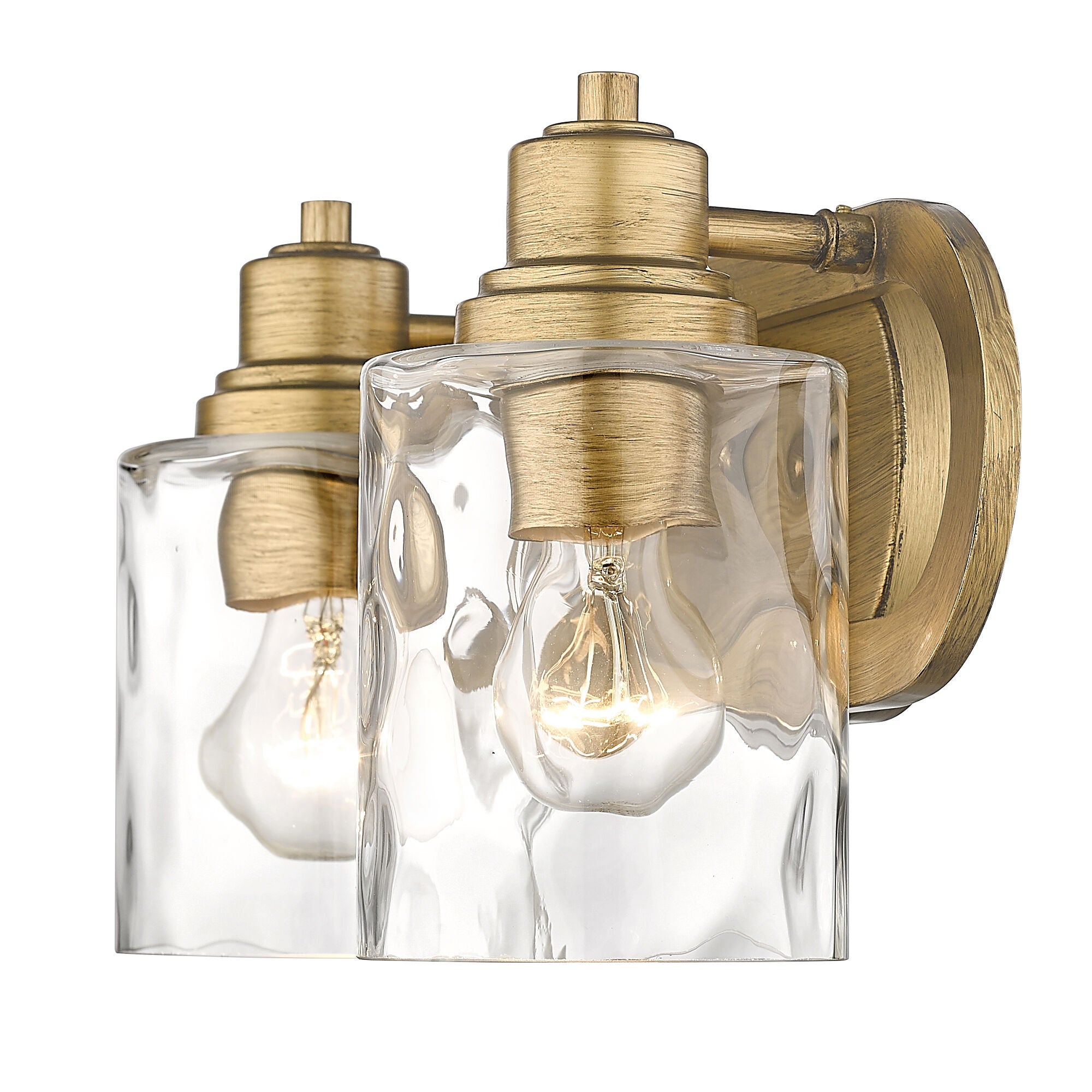 Shown in Antique Gold finish and Handblown Clear Optic glass