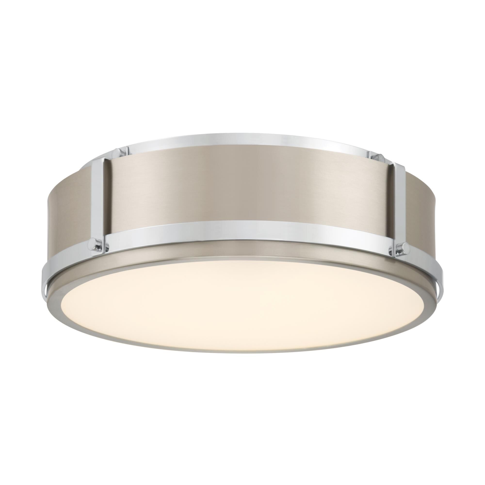 Shown in Chrome and Brushed Nickel finish and Etched Opal glass