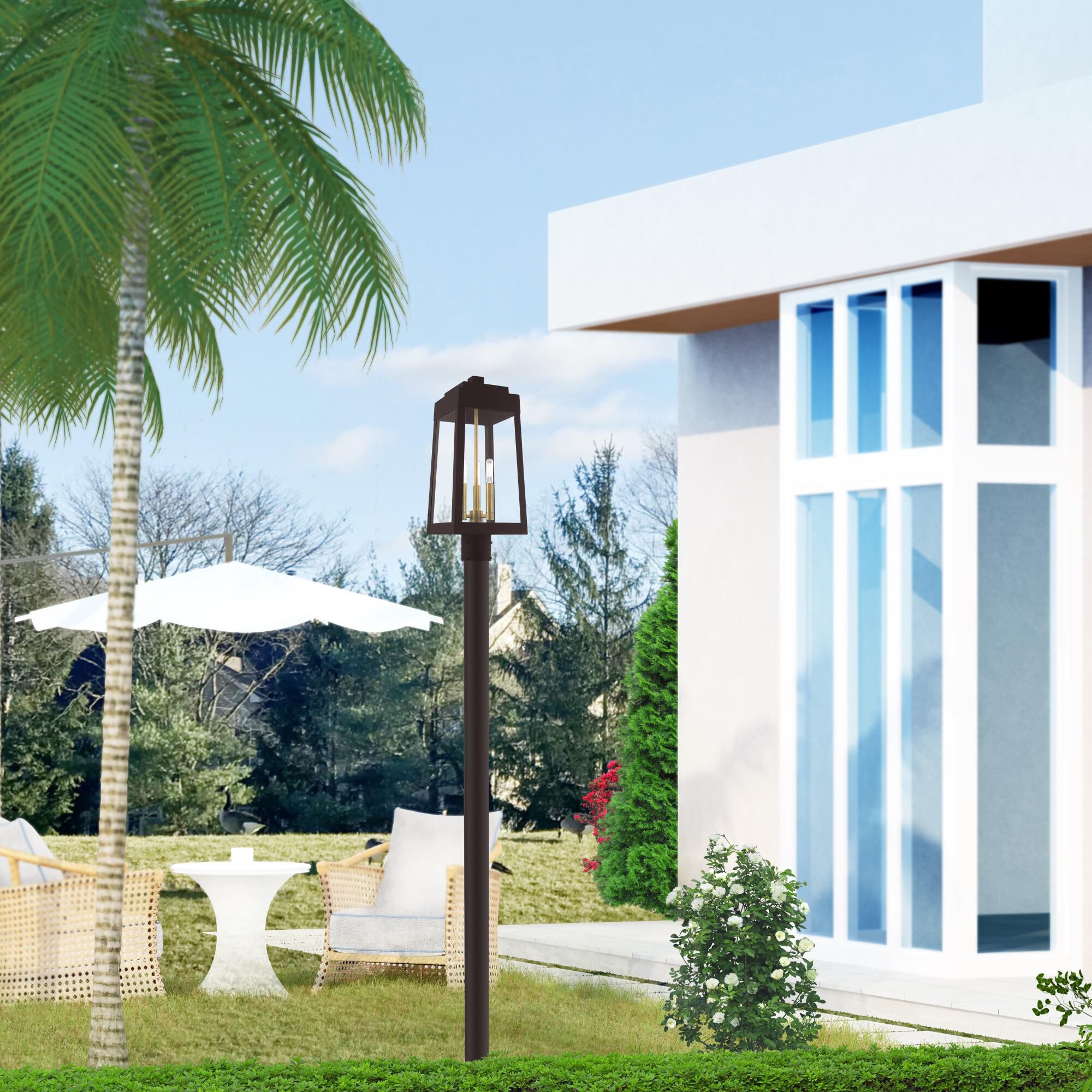 Oslo 20 Inch Tall 3 Light Outdoor Post Lamp by Livex Lighting