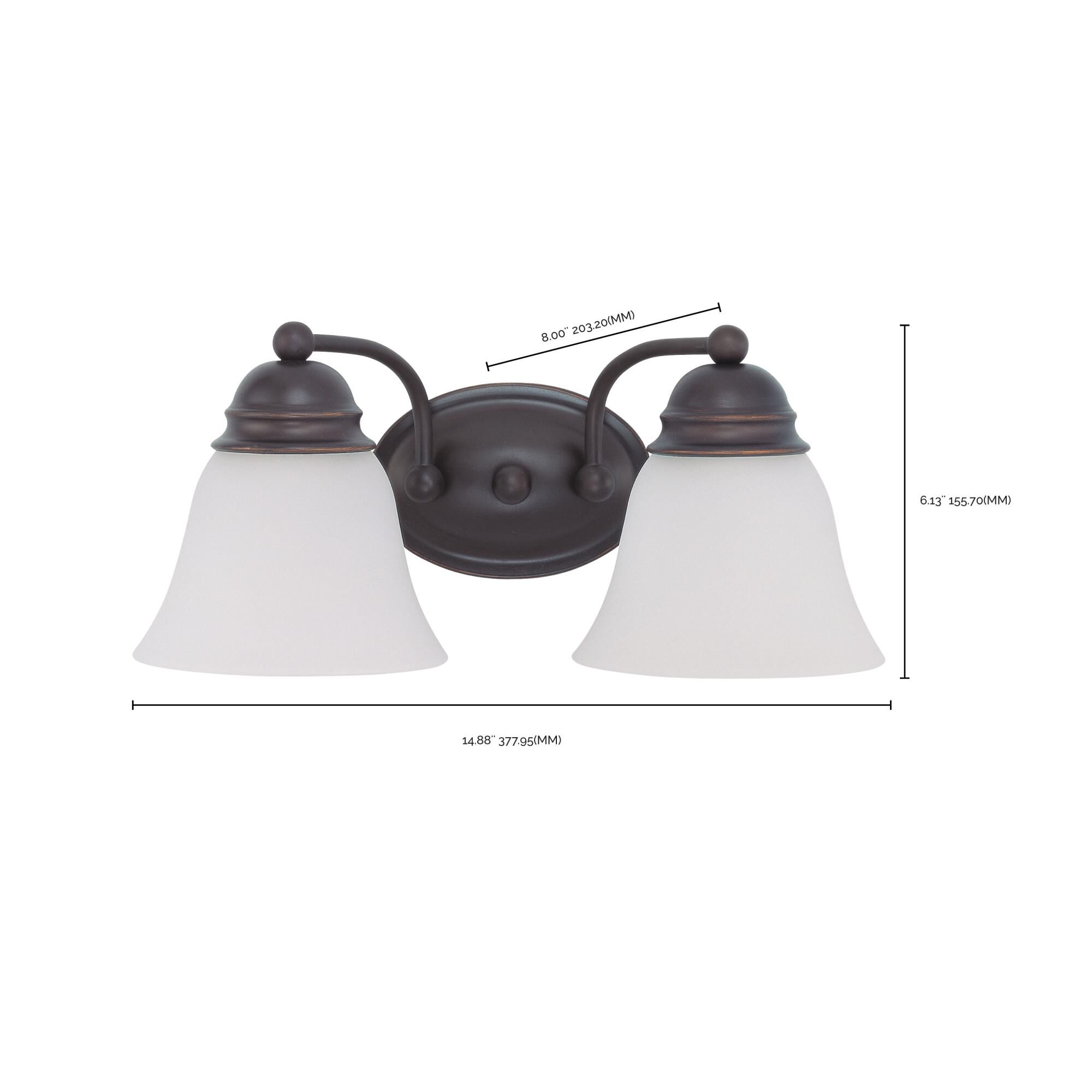 Shown in Mahogany Bronze finish and Frosted White glass