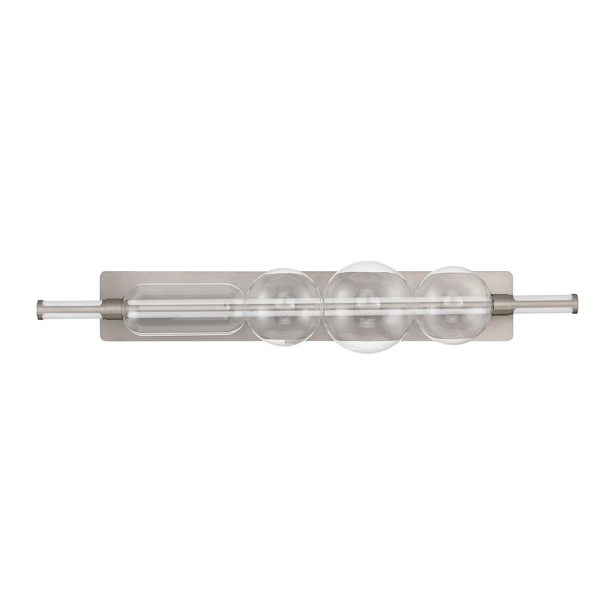 Shown in Satin Nickel finish and Clear glass