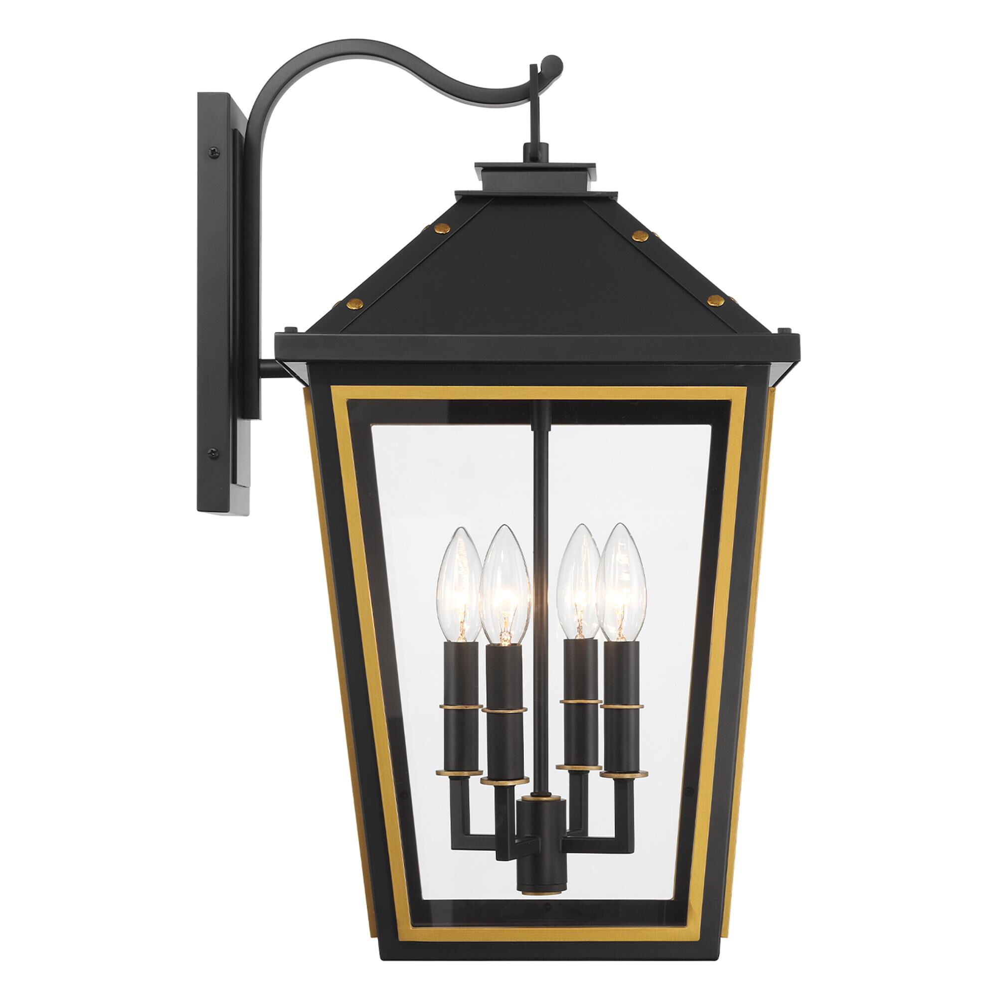 Shown in Matte Black and Textured Gold finish and Clear glass