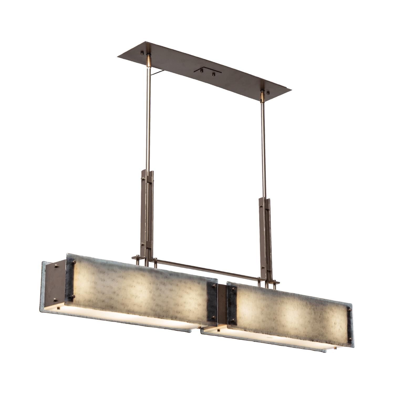 Shown in Burnished Brass finish and Smoke Granite glass