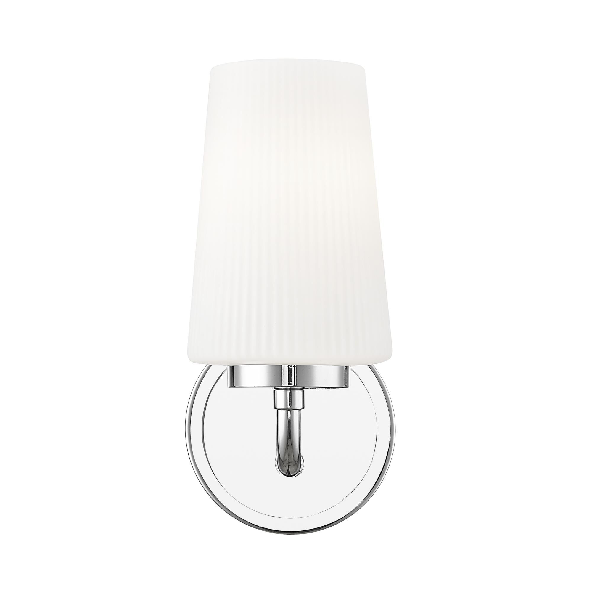 Shown in Chrome finish and Matte Opal glass and Matte Opal shade