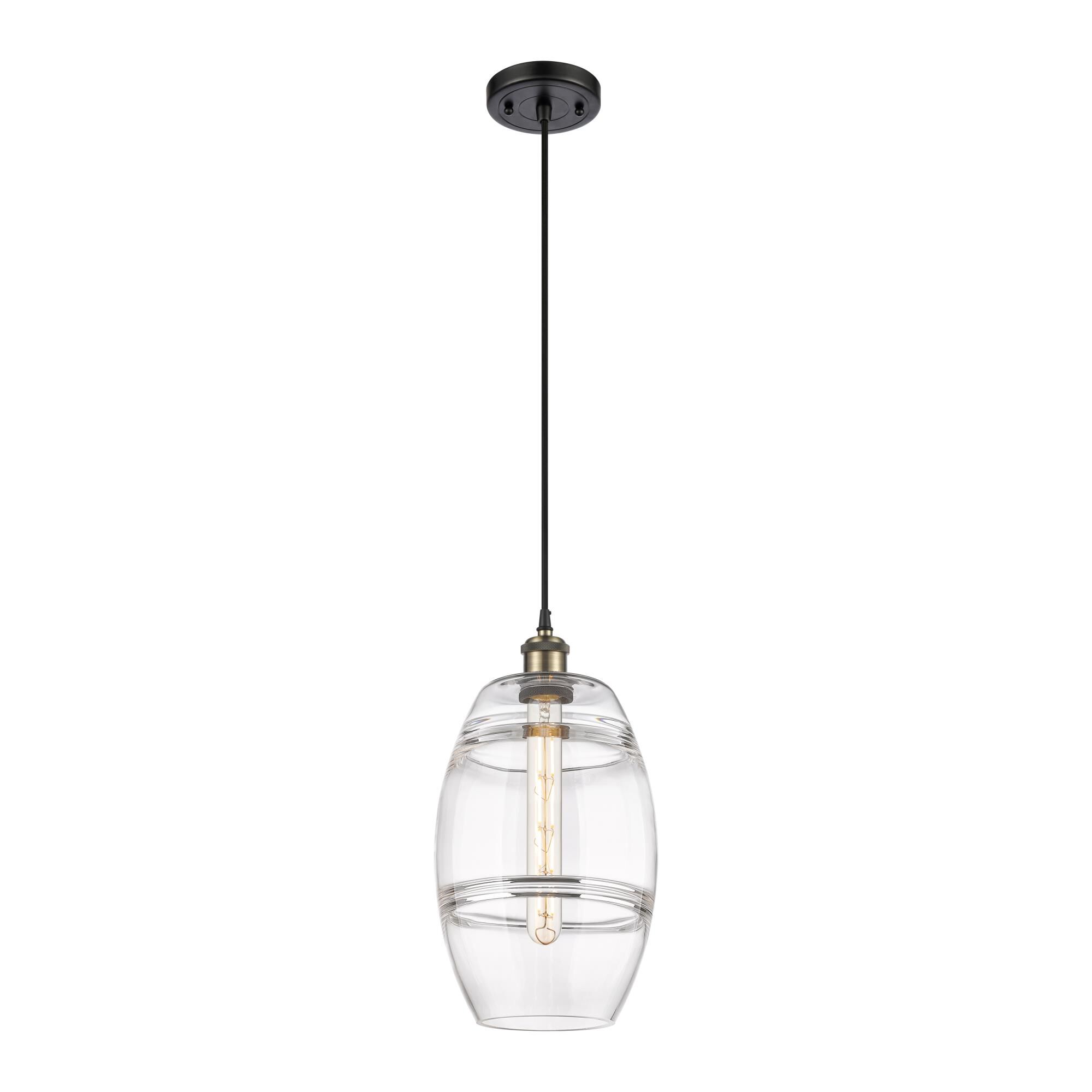 Shown in Black Antique Brass finish and Clear glass